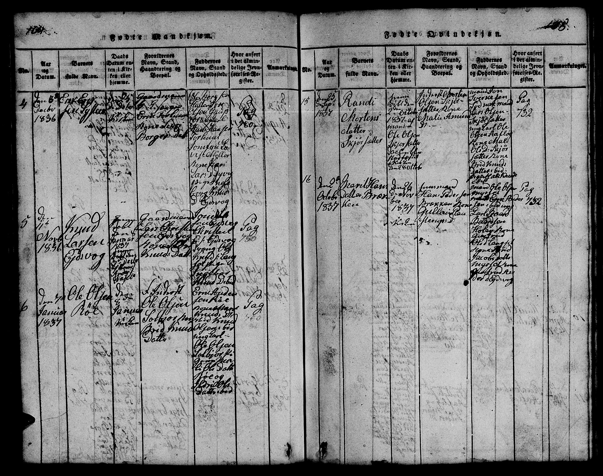 Ministerialprotokoller, klokkerbøker og fødselsregistre - Møre og Romsdal, AV/SAT-A-1454/551/L0629: Klokkerbok nr. 551C01, 1818-1839, s. 164-165