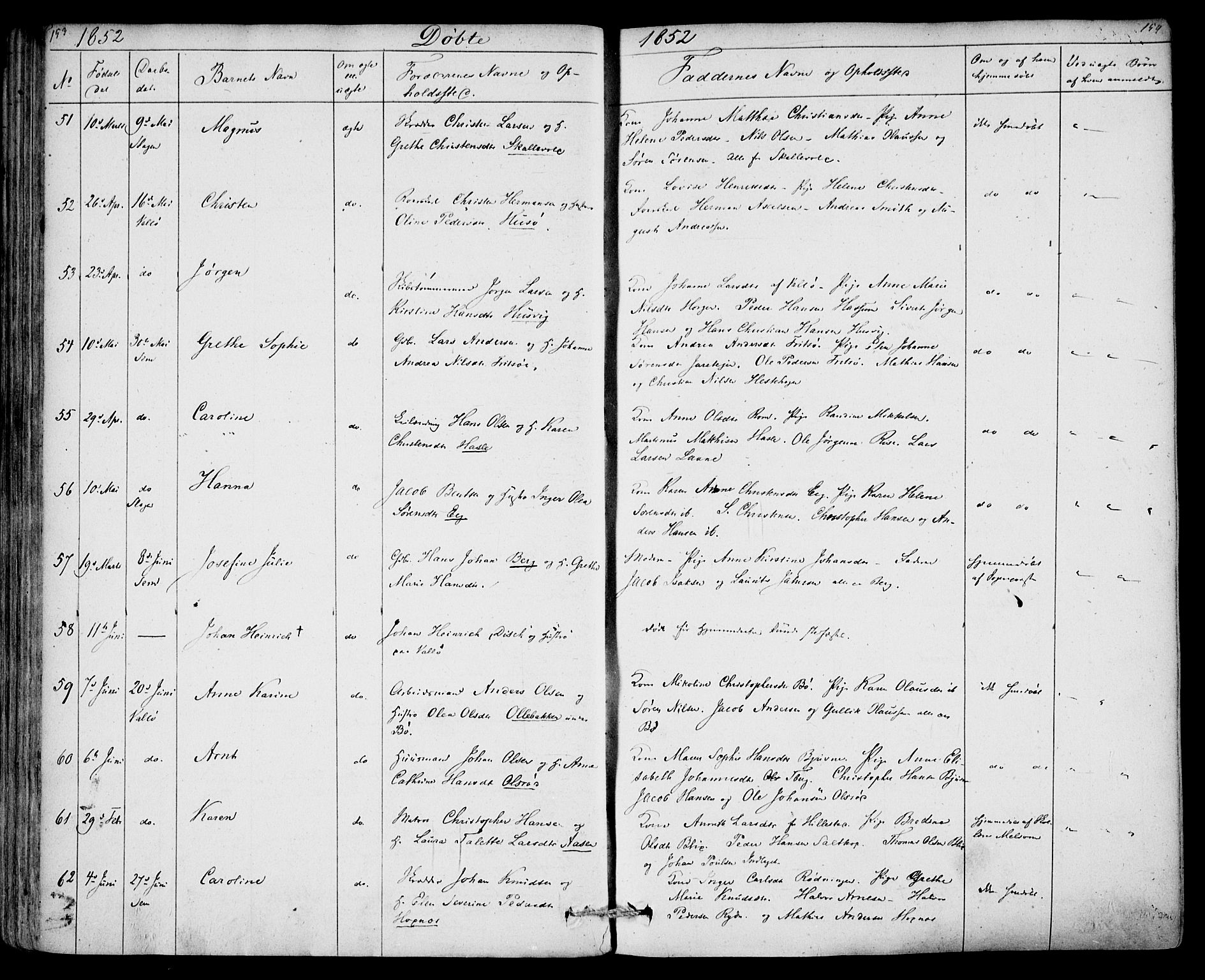 Sem kirkebøker, AV/SAKO-A-5/F/Fa/L0006: Ministerialbok nr. I 6, 1843-1855, s. 153-154