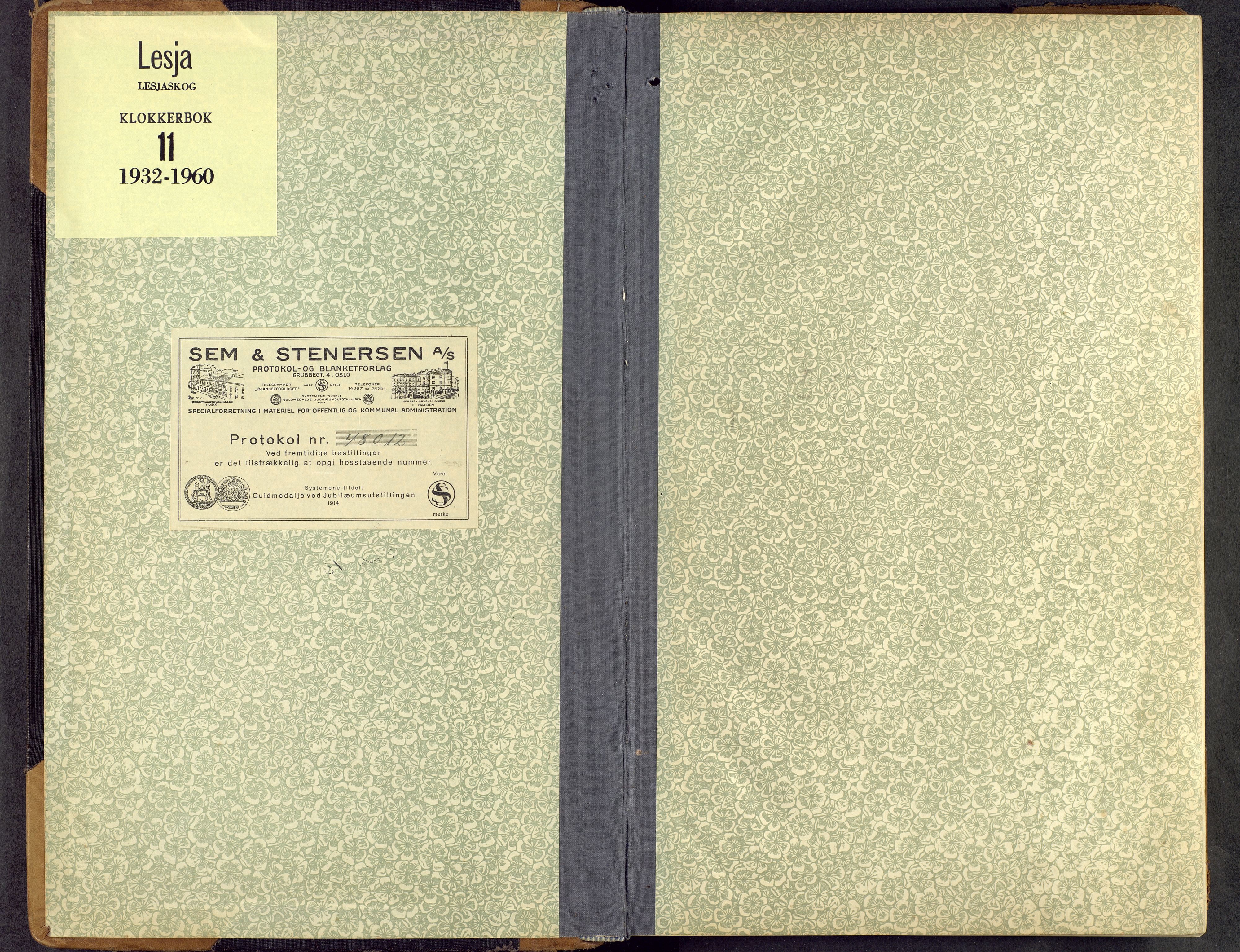 Lesja prestekontor, SAH/PREST-068/H/Ha/Hab/L0011: Klokkerbok nr. 11, 1932-1960
