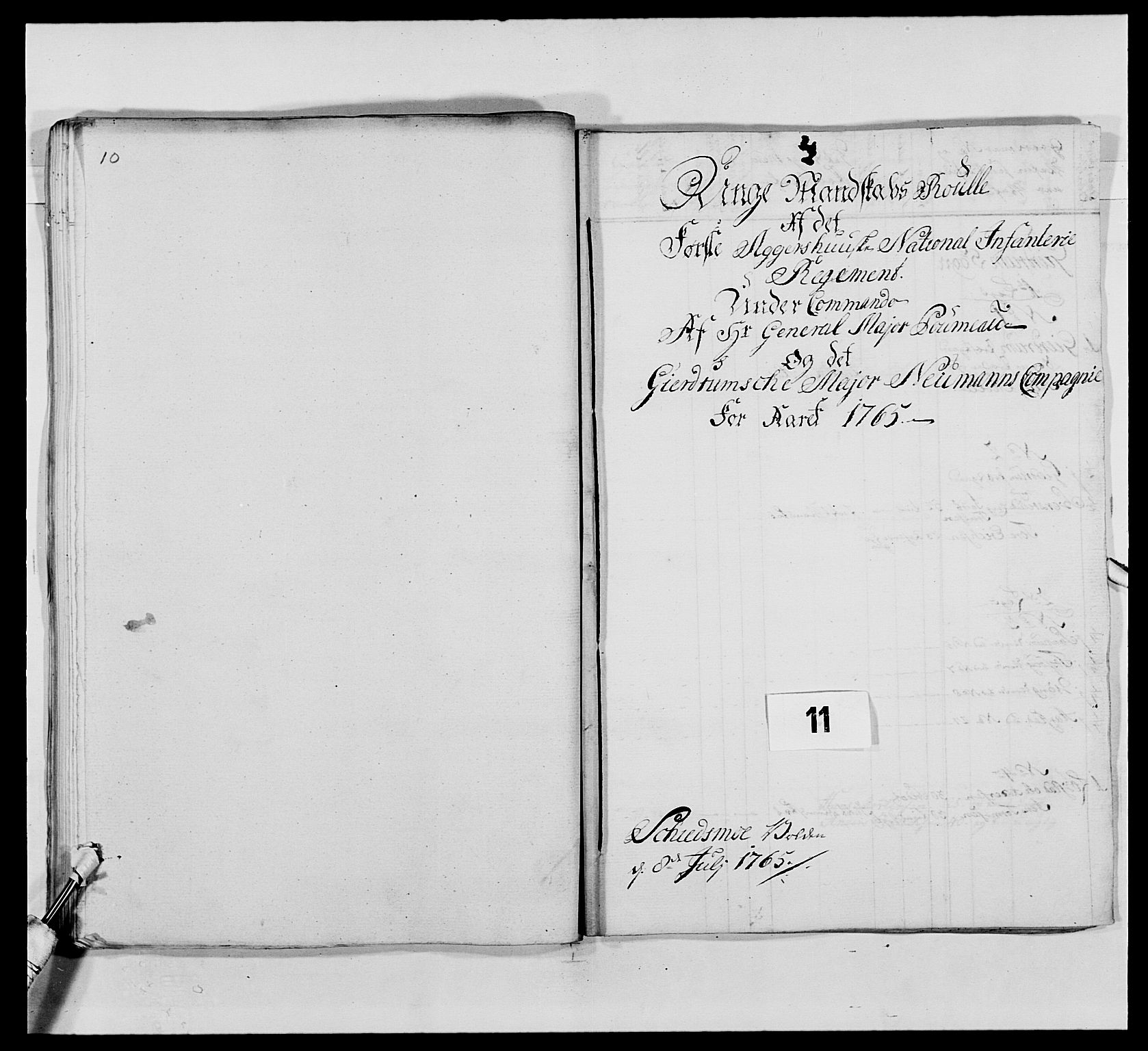 Kommanderende general (KG I) med Det norske krigsdirektorium, AV/RA-EA-5419/E/Ea/L0488: 1. Akershusiske regiment, 1765, s. 310