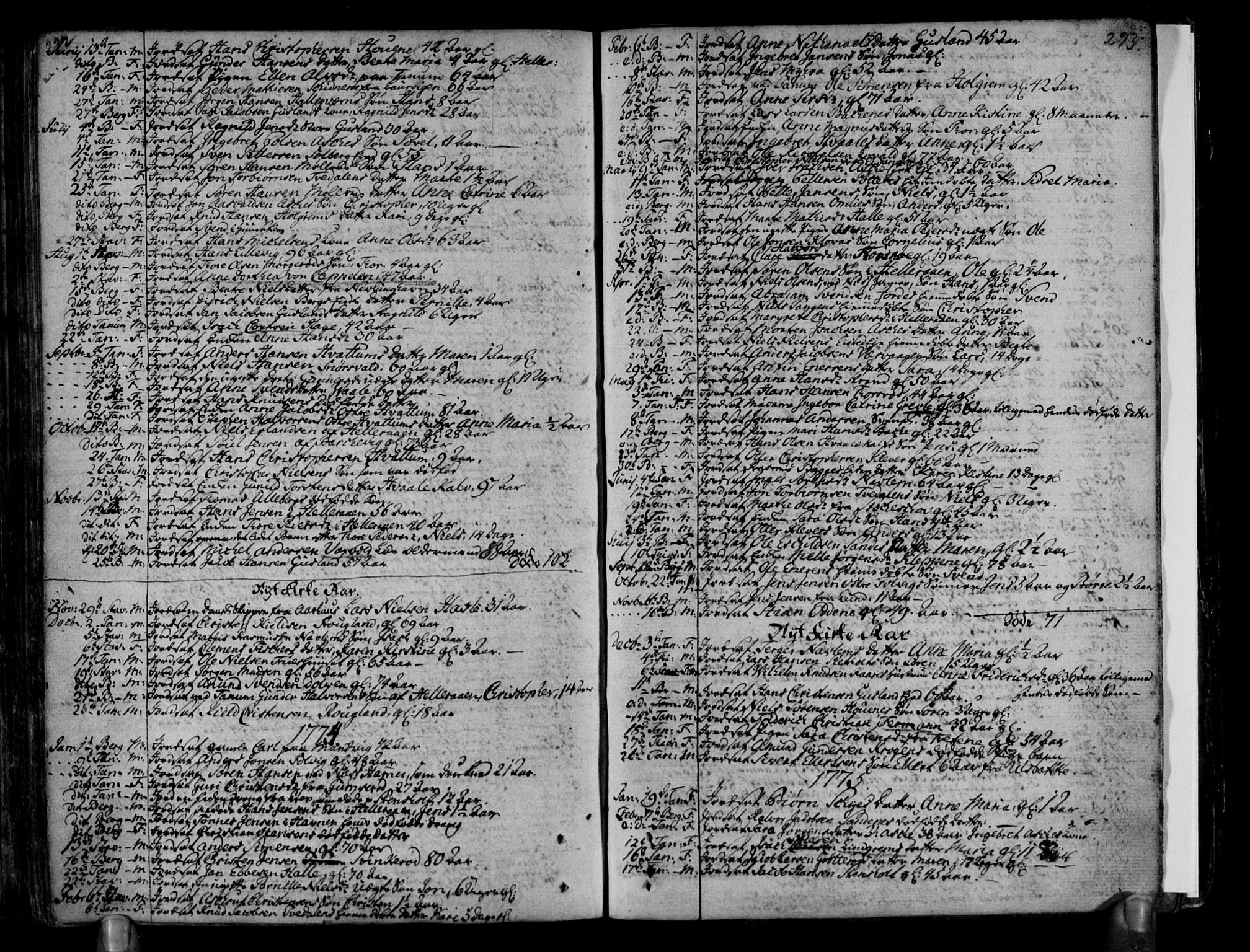 Brunlanes kirkebøker, AV/SAKO-A-342/F/Fa/L0001: Ministerialbok nr. I 1, 1766-1801, s. 292-293