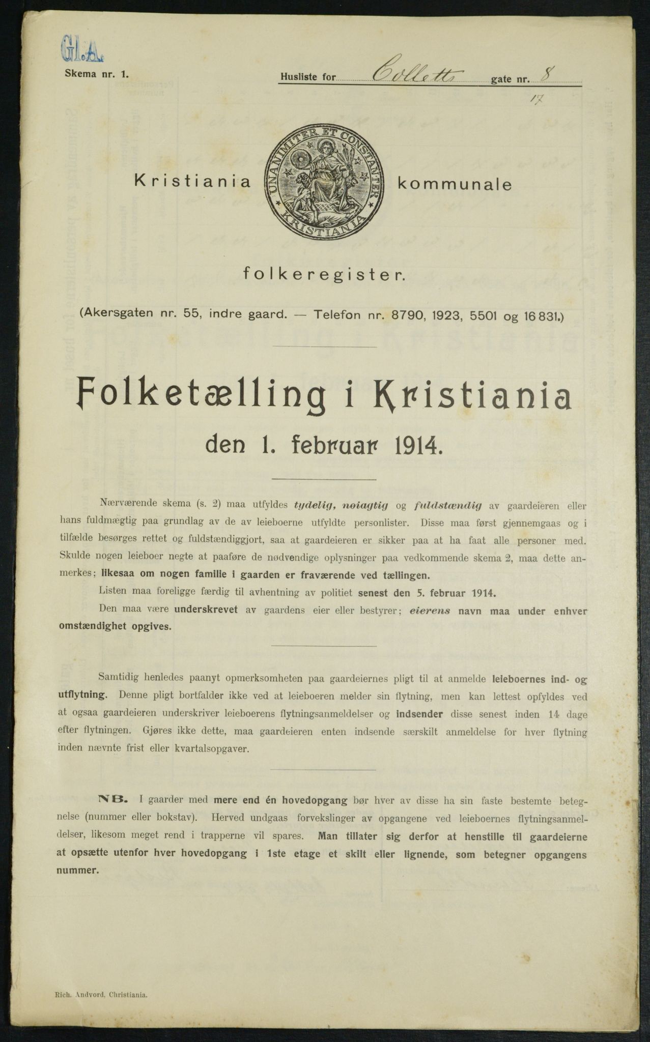 OBA, Kommunal folketelling 1.2.1914 for Kristiania, 1914, s. 13208