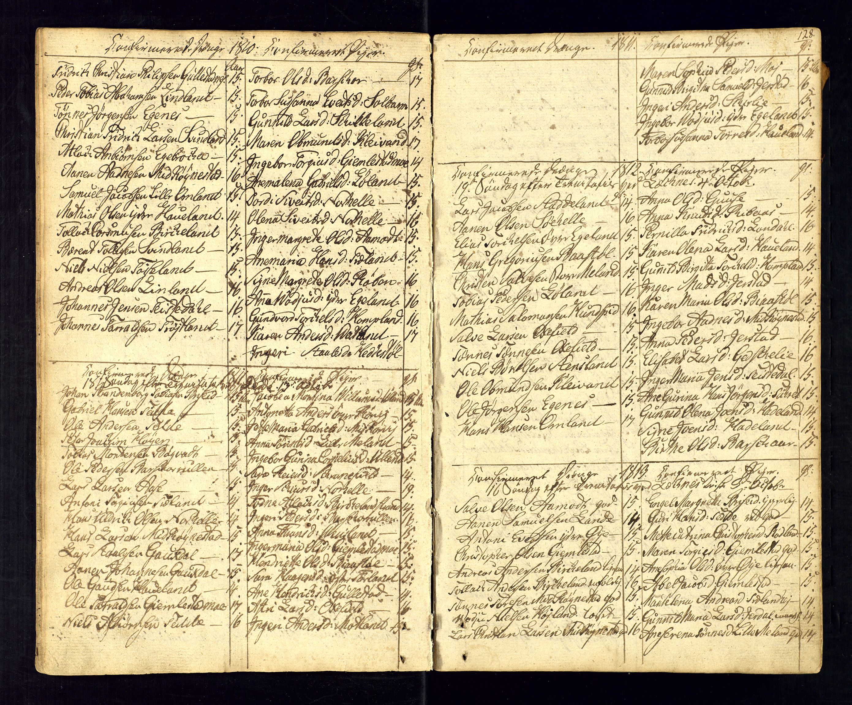 Kvinesdal sokneprestkontor, SAK/1111-0026/F/Fa/Fab/L0002: Ministerialbok nr. A 2, 1789-1815, s. 128