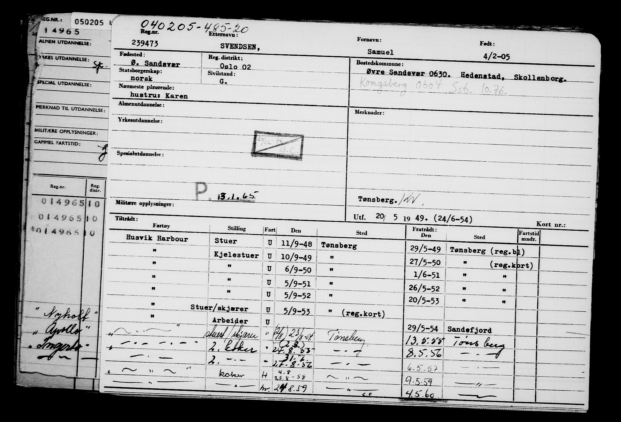 Direktoratet for sjømenn, AV/RA-S-3545/G/Gb/L0057: Hovedkort, 1905, s. 367