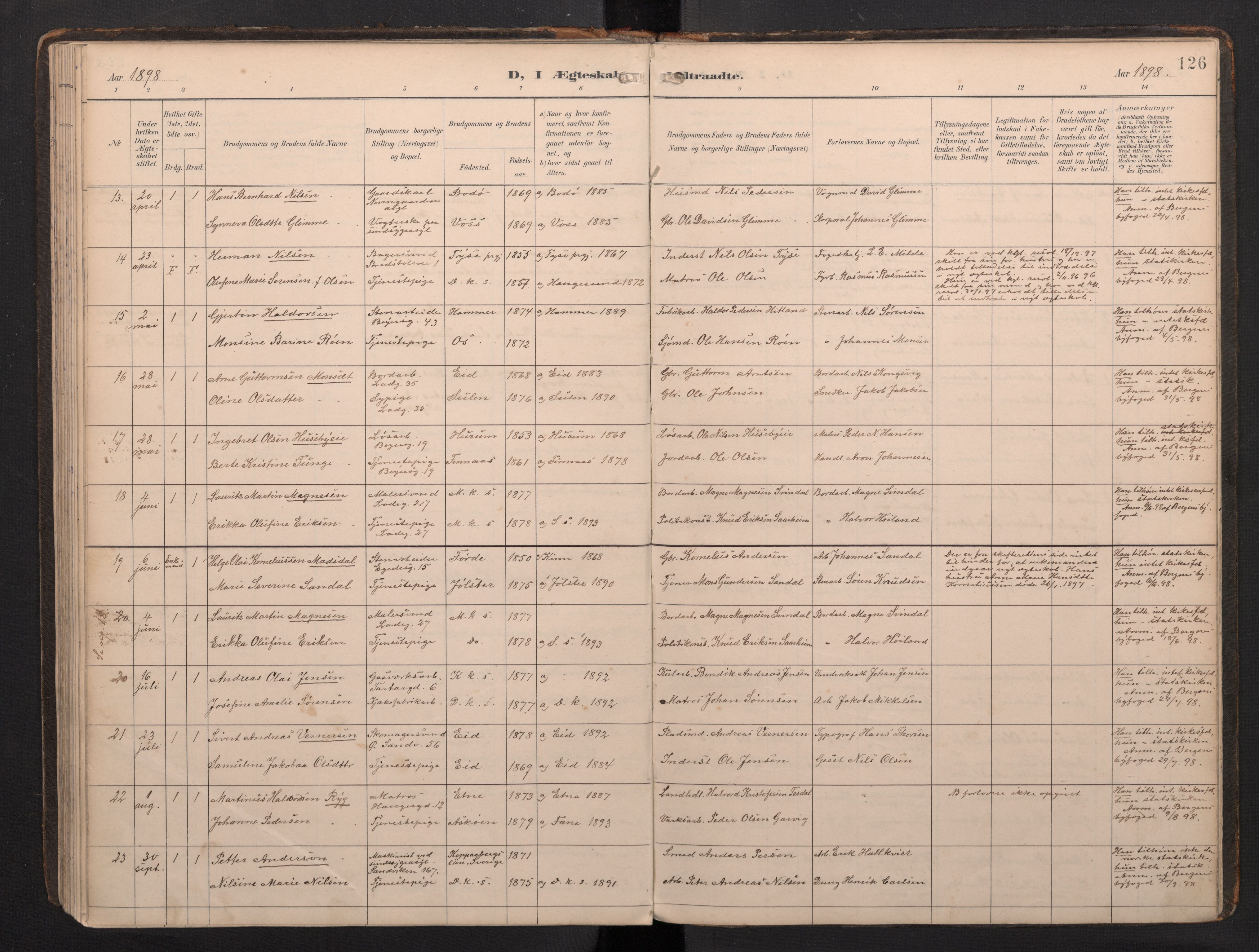 Sandviken Sokneprestembete, AV/SAB-A-77601/H/Ha: Ministerialbok nr. G 1, 1892-2002, s. 126