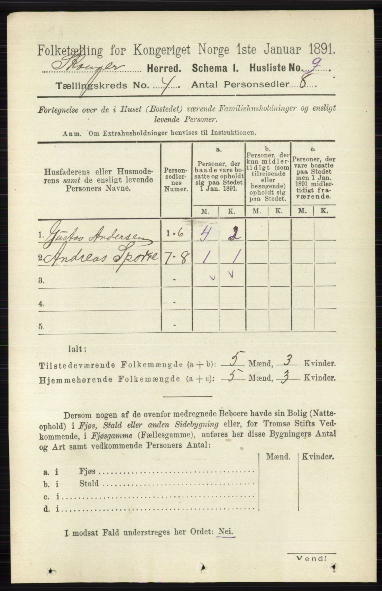 RA, Folketelling 1891 for 0712 Skoger herred, 1891, s. 2161