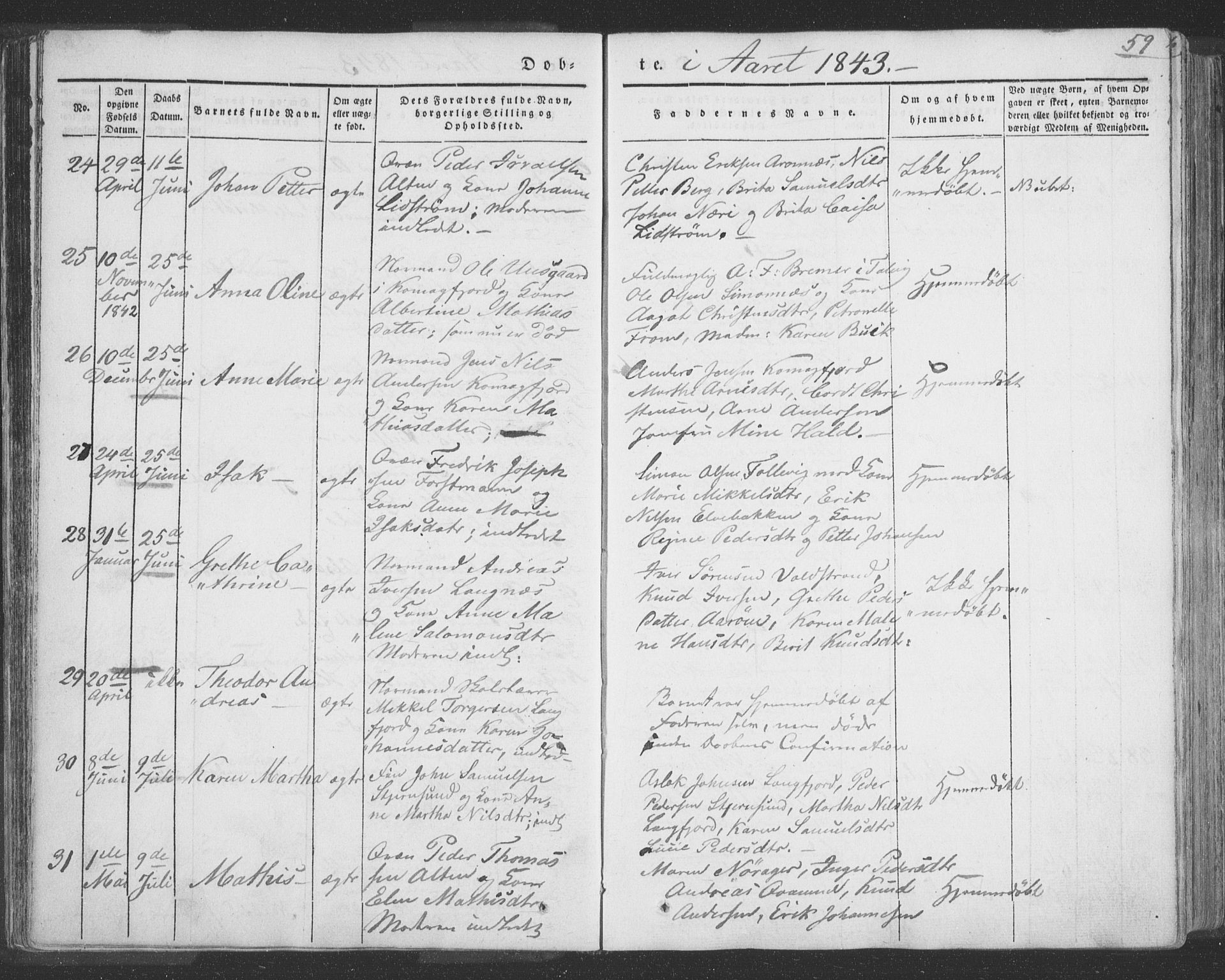 Talvik sokneprestkontor, AV/SATØ-S-1337/H/Ha/L0009kirke: Ministerialbok nr. 9, 1837-1852, s. 59