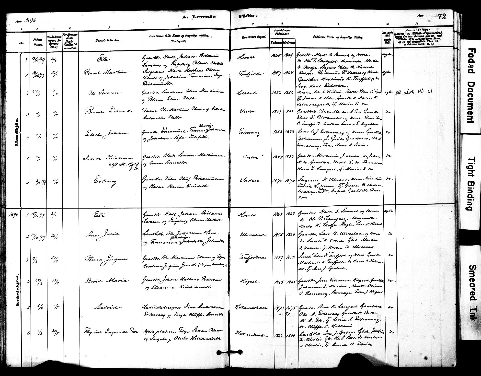 Ministerialprotokoller, klokkerbøker og fødselsregistre - Møre og Romsdal, AV/SAT-A-1454/525/L0374: Ministerialbok nr. 525A04, 1880-1899, s. 72