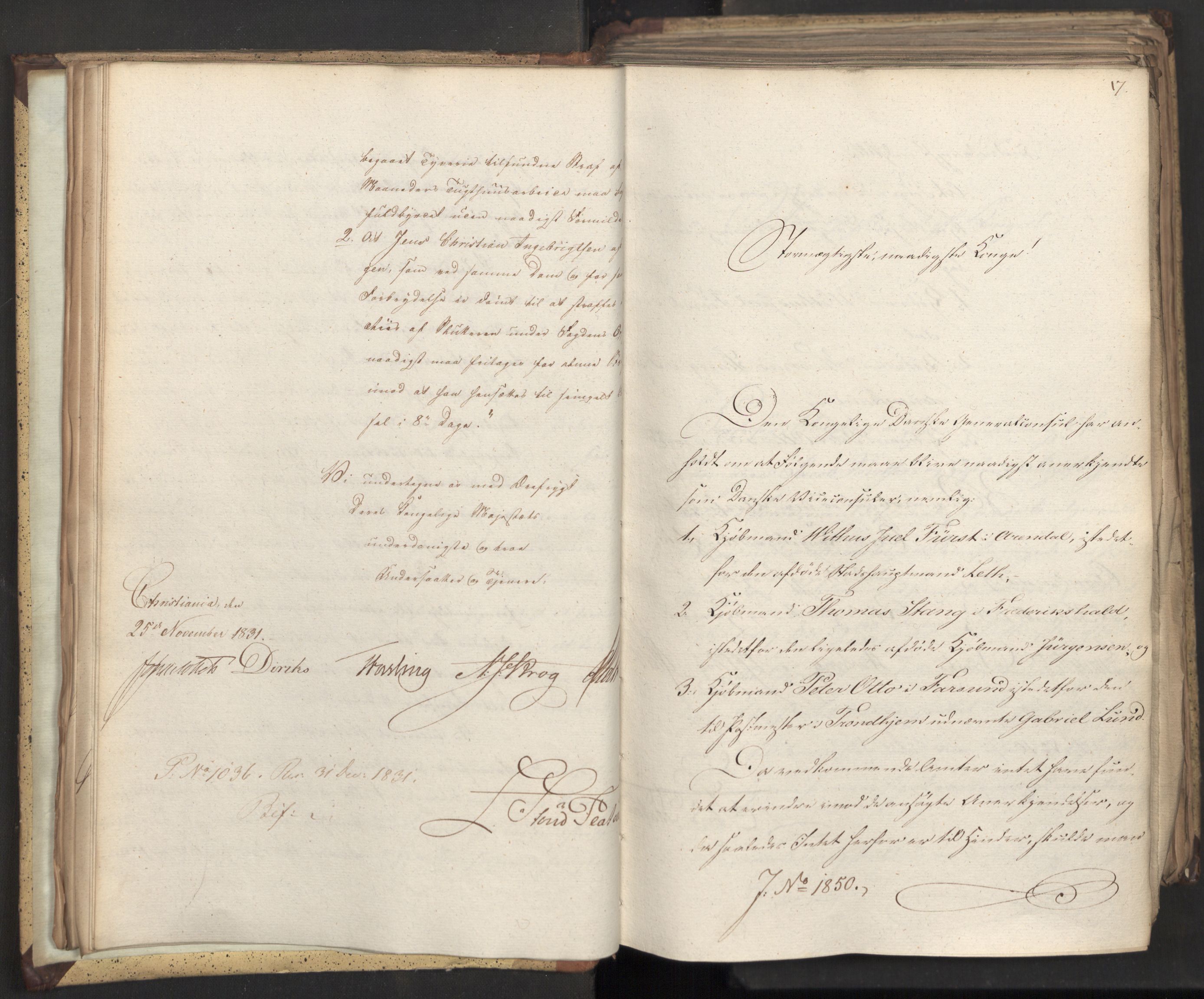 Statsrådsavdelingen i Stockholm, AV/RA-S-1003/D/Da/L0075: Regjeringsinnstillinger nr. 1840-1940, 1831, s. 30