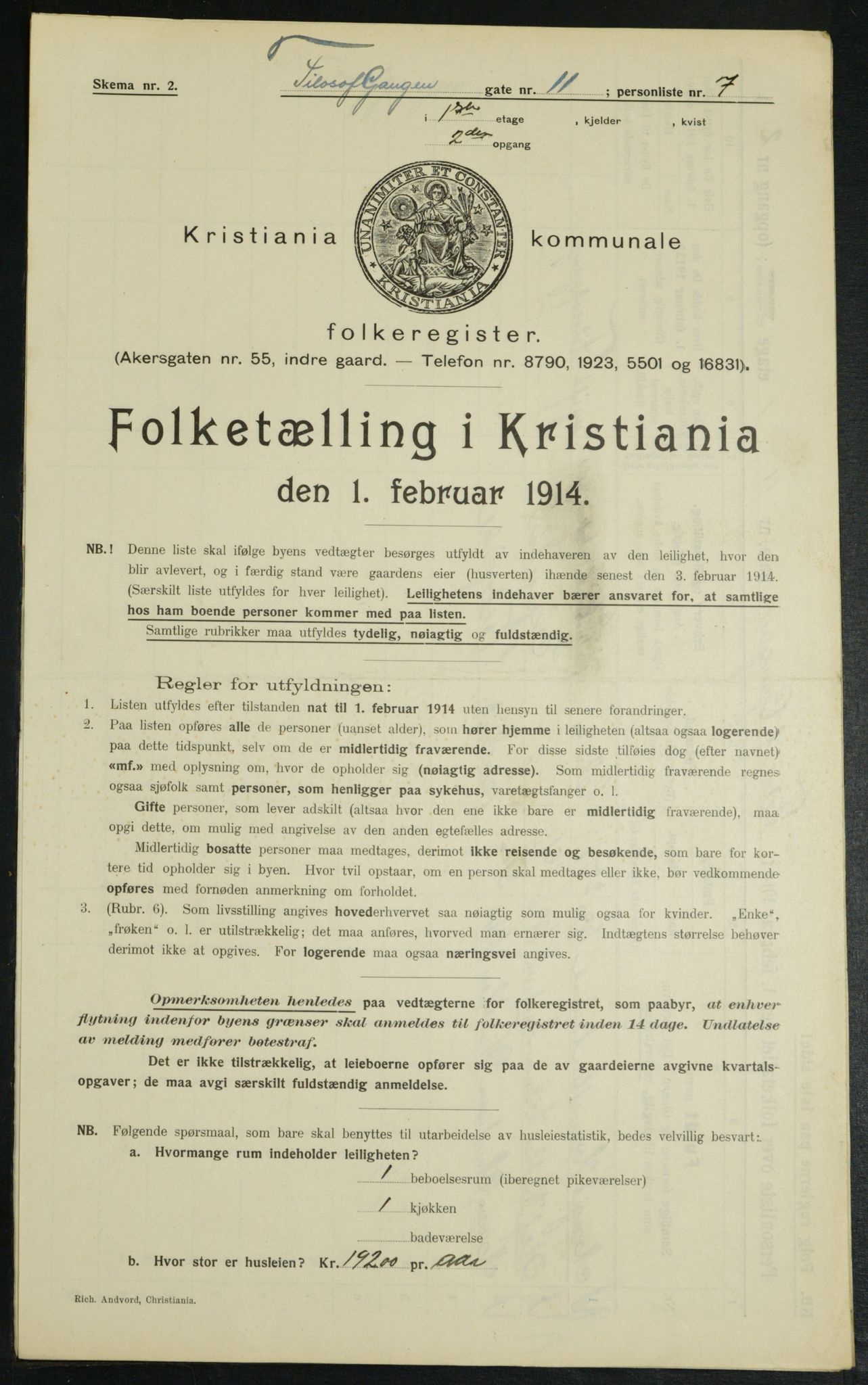 OBA, Kommunal folketelling 1.2.1914 for Kristiania, 1914, s. 24427