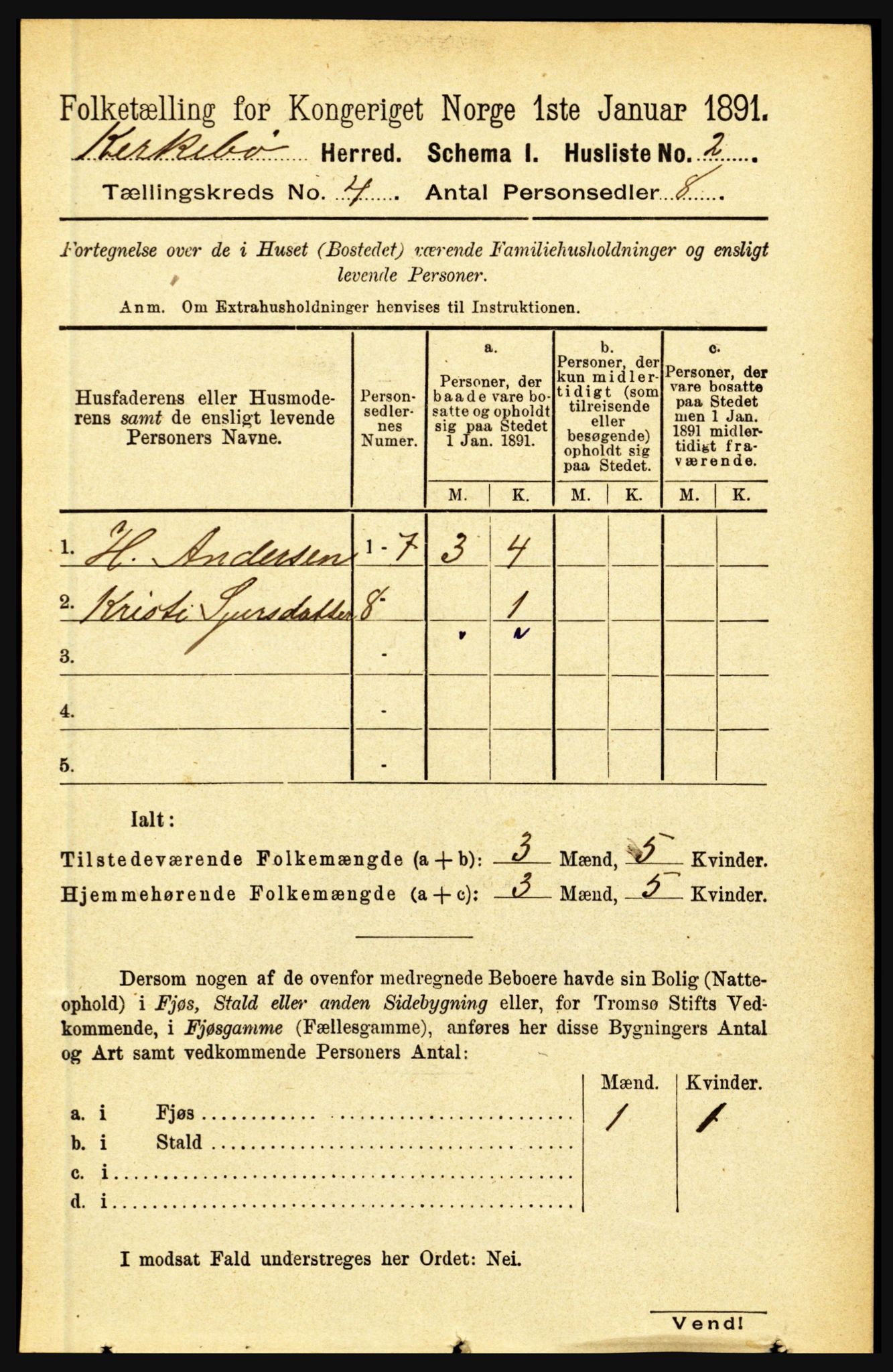 RA, Folketelling 1891 for 1416 Kyrkjebø herred, 1891, s. 837