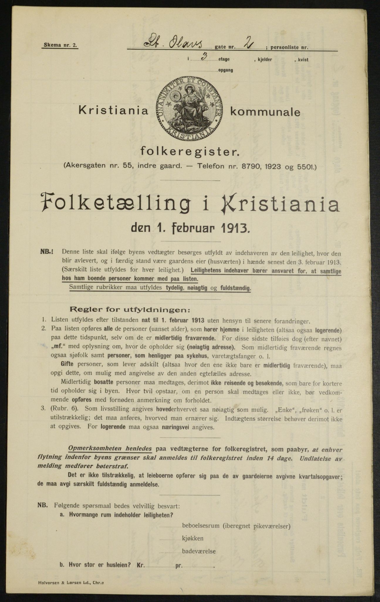 OBA, Kommunal folketelling 1.2.1913 for Kristiania, 1913, s. 87953