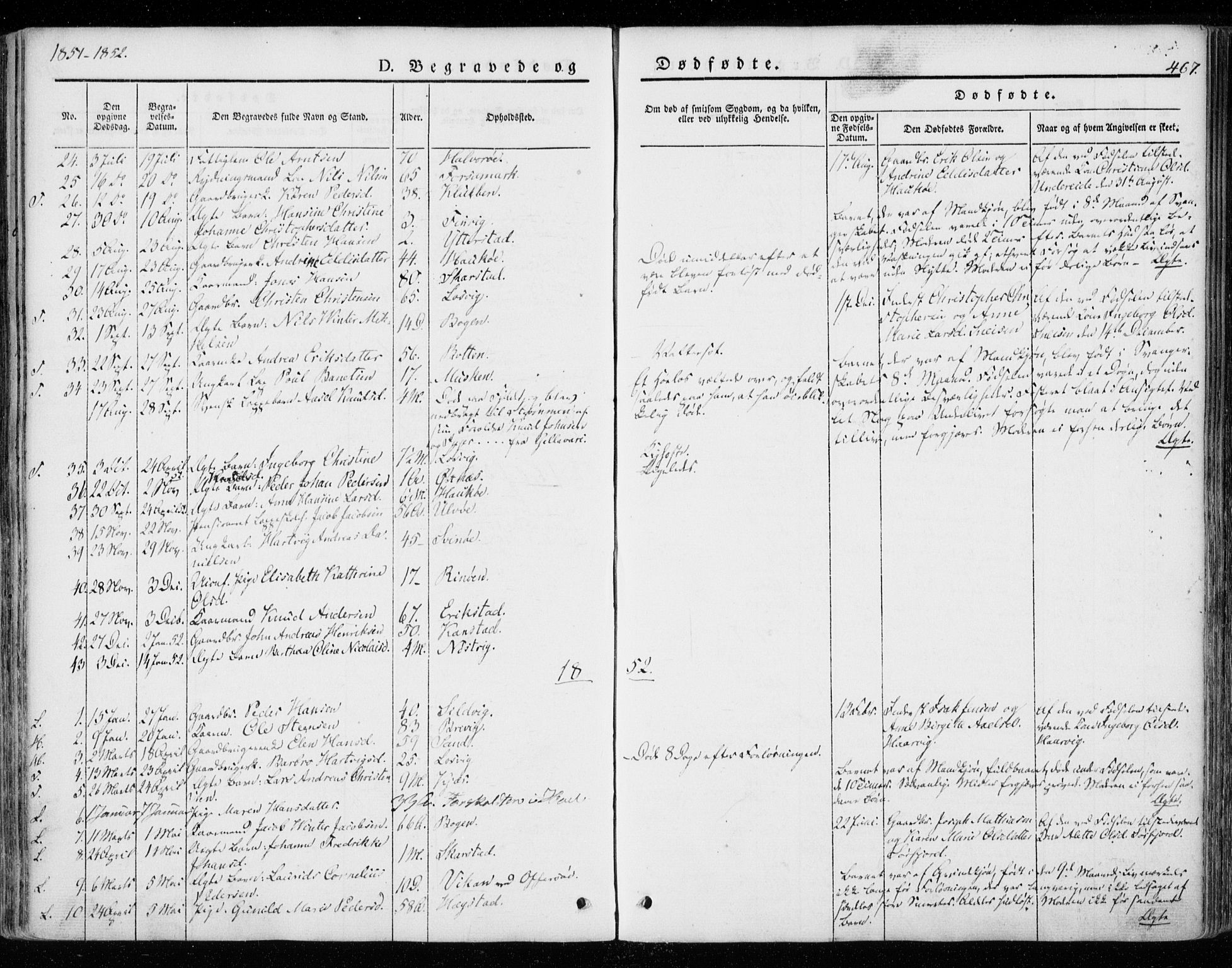 Ministerialprotokoller, klokkerbøker og fødselsregistre - Nordland, AV/SAT-A-1459/872/L1033: Ministerialbok nr. 872A08, 1840-1863, s. 467