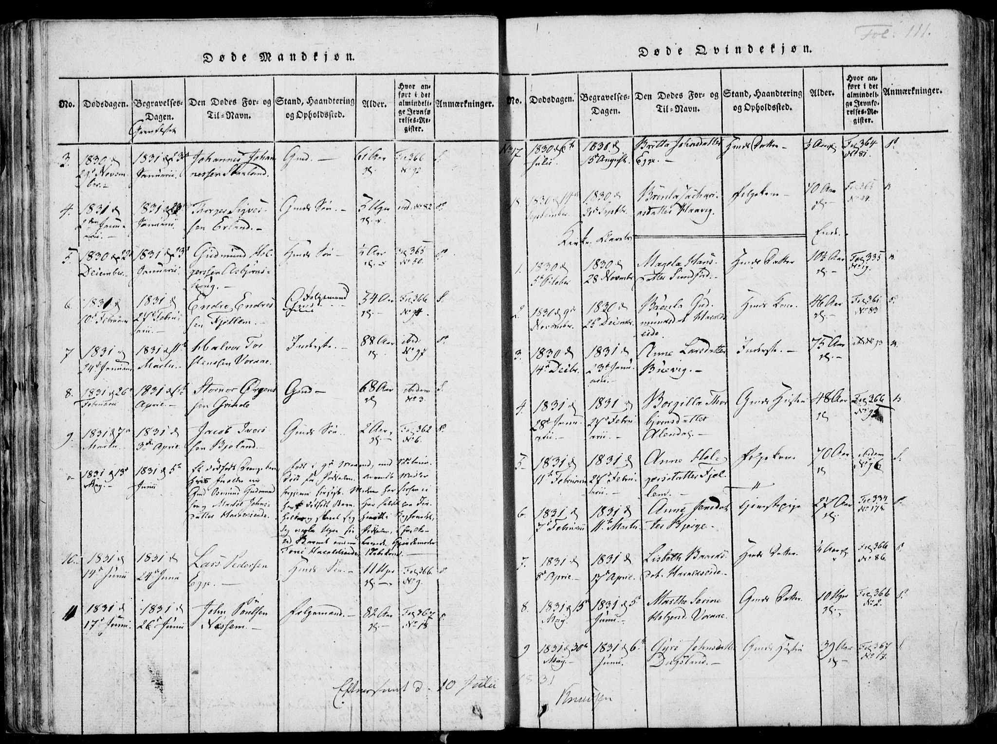 Skjold sokneprestkontor, SAST/A-101847/H/Ha/Haa/L0003: Ministerialbok nr. A 3, 1815-1835, s. 111