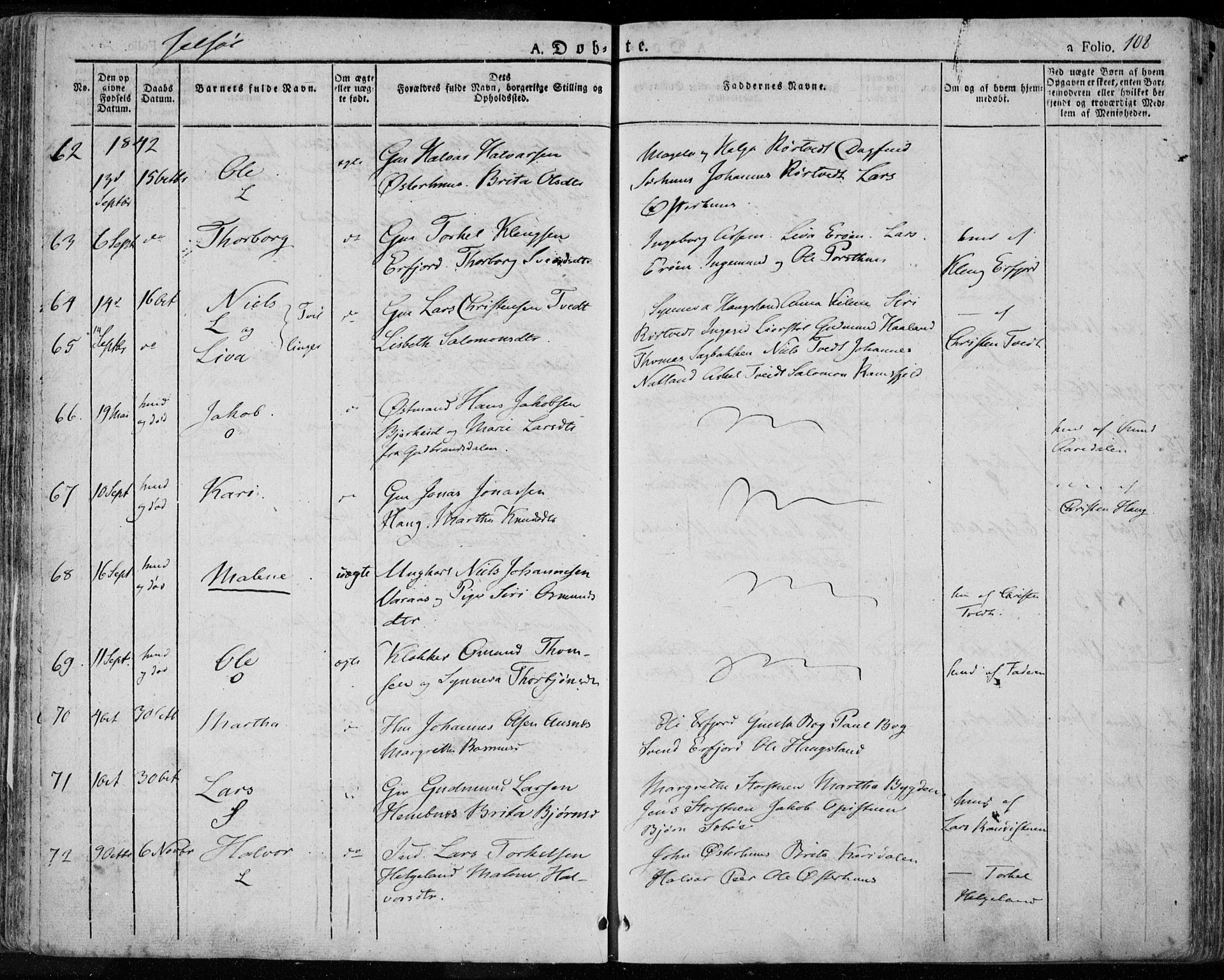 Jelsa sokneprestkontor, AV/SAST-A-101842/01/IV: Ministerialbok nr. A 6.1, 1828-1853, s. 108