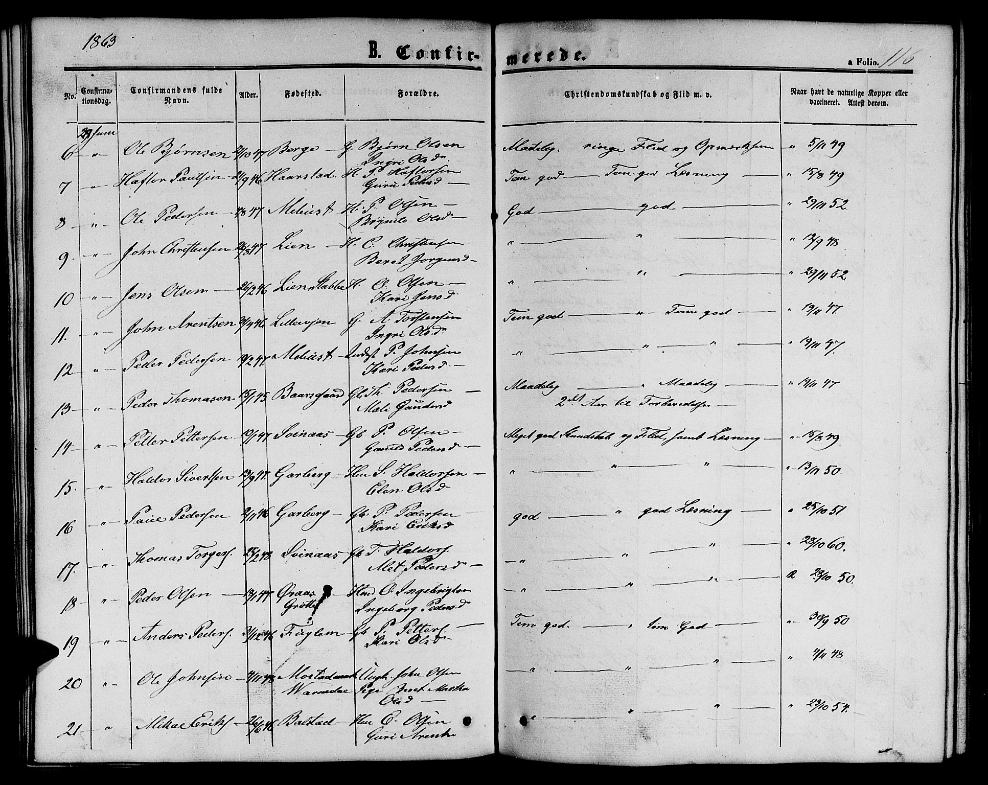Ministerialprotokoller, klokkerbøker og fødselsregistre - Sør-Trøndelag, SAT/A-1456/695/L1155: Klokkerbok nr. 695C06, 1859-1868, s. 116