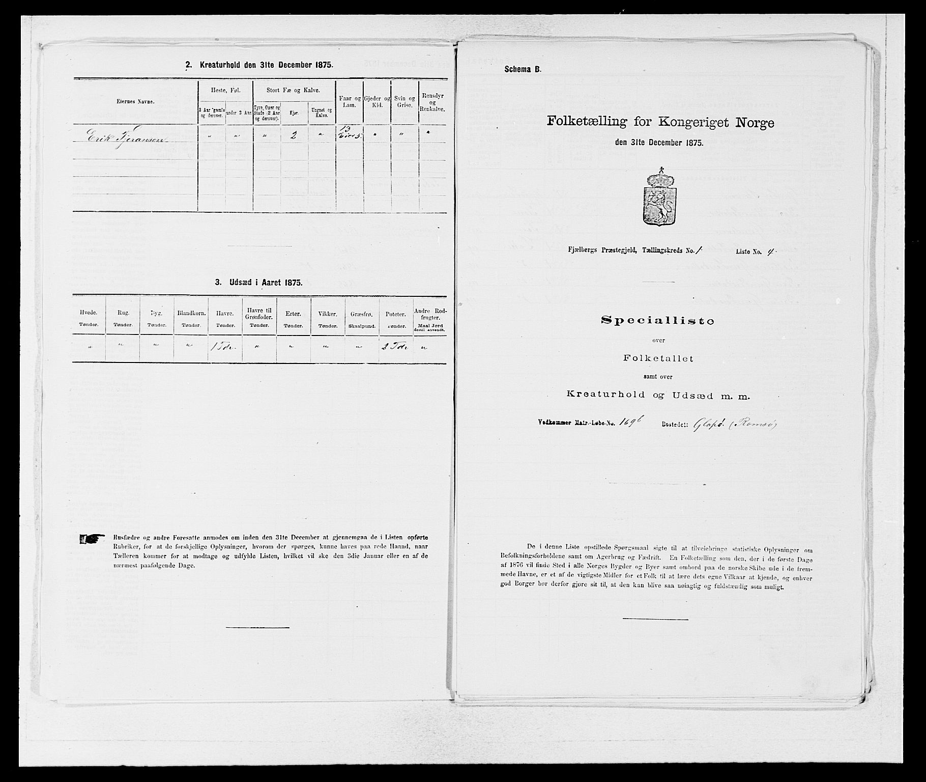 SAB, Folketelling 1875 for 1213P Fjelberg prestegjeld, 1875, s. 37