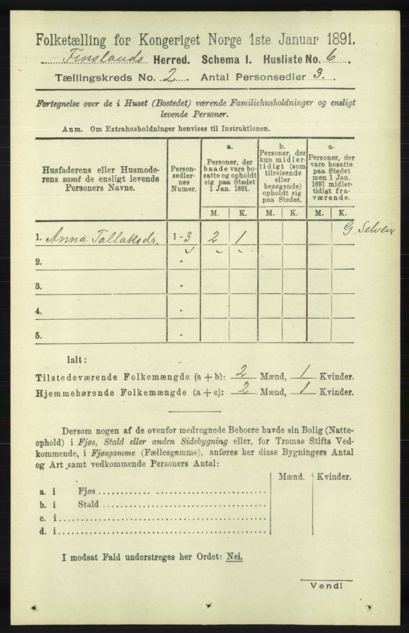 RA, Folketelling 1891 for 1023 Finsland herred, 1891, s. 379