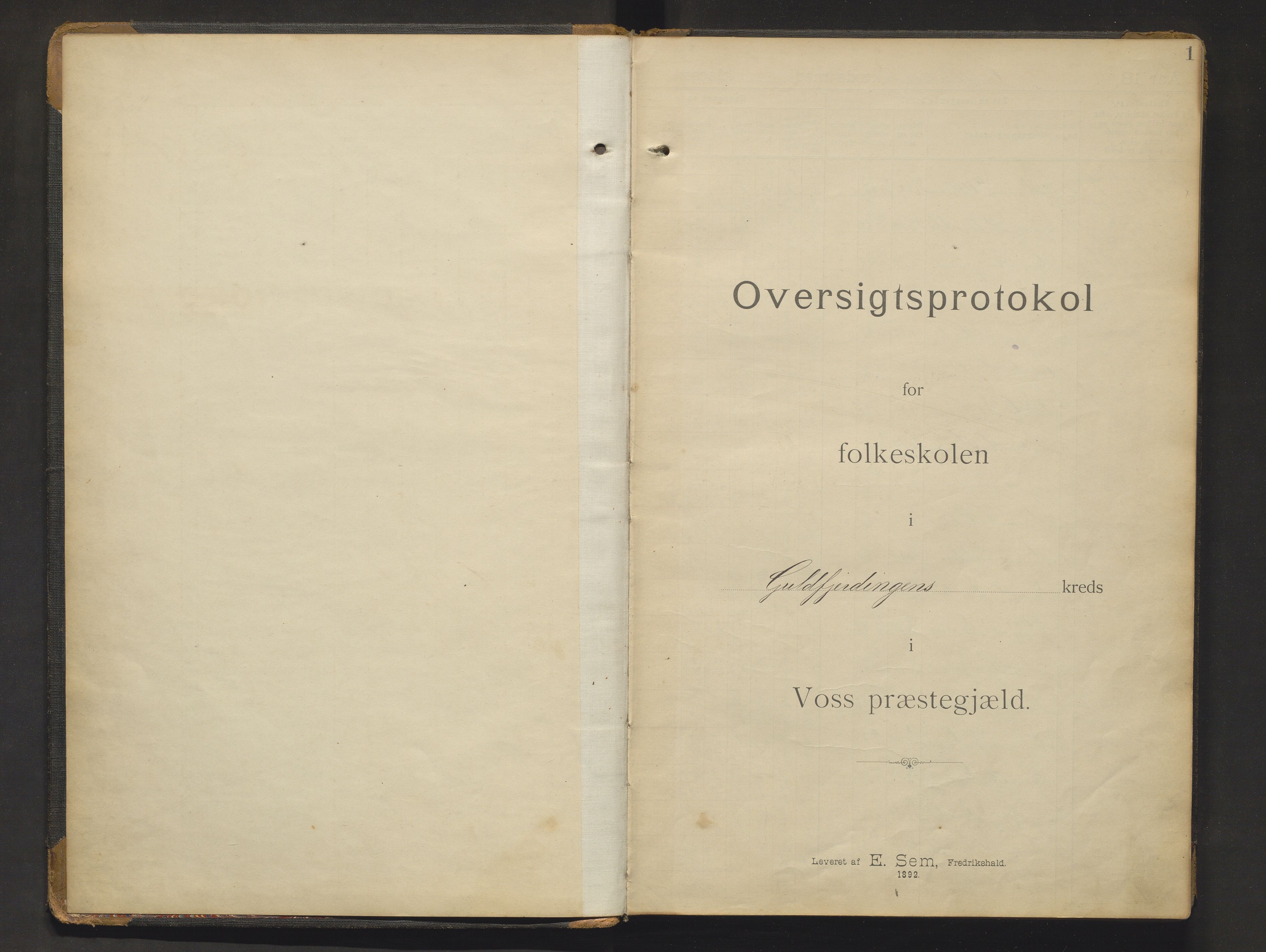 Voss kommune. Barneskulane, IKAH/1235-231/F/Fb/L0002: Skuleprotokoll for Gullfjordungen skule, 1892-1918