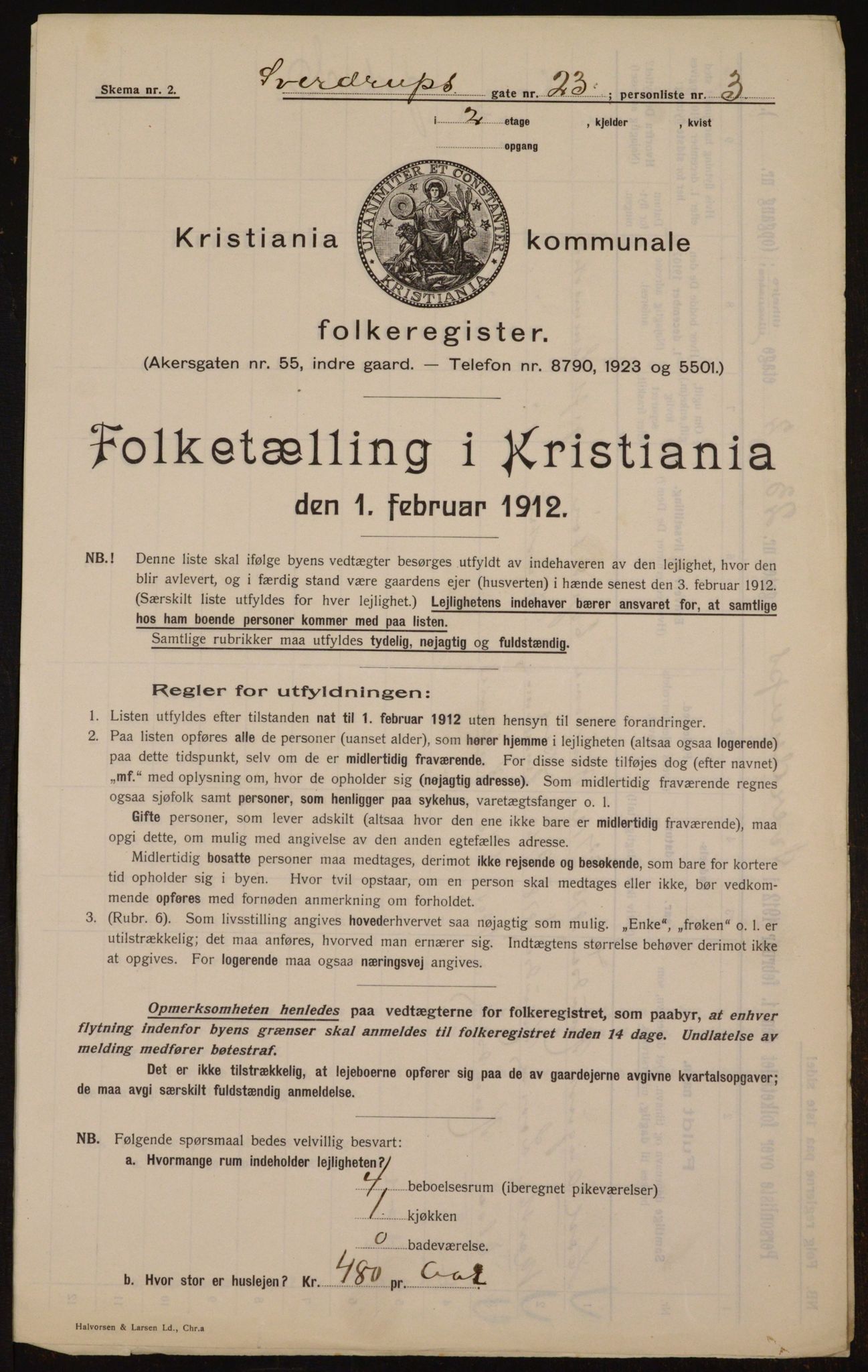 OBA, Kommunal folketelling 1.2.1912 for Kristiania, 1912, s. 105783