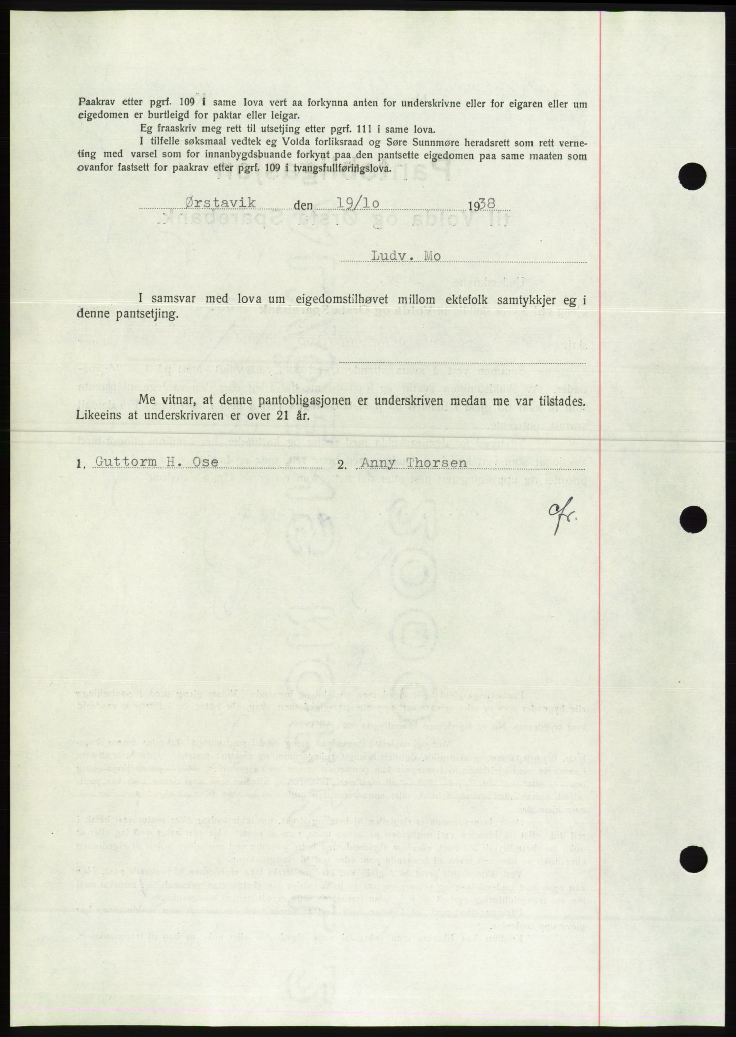 Søre Sunnmøre sorenskriveri, AV/SAT-A-4122/1/2/2C/L0066: Pantebok nr. 60, 1938-1938, Dagboknr: 1569/1938