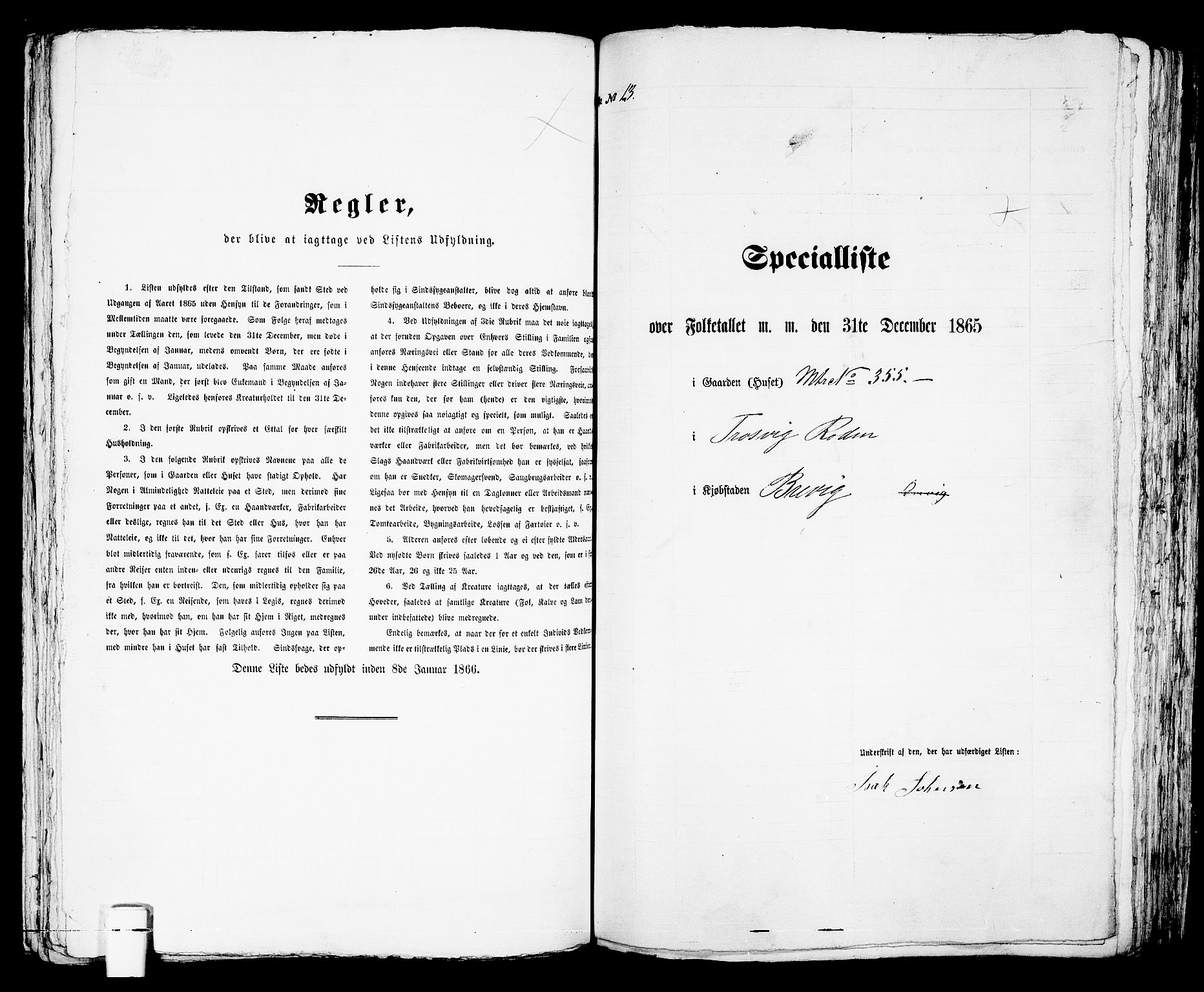 RA, Folketelling 1865 for 0804P Brevik prestegjeld, 1865, s. 585
