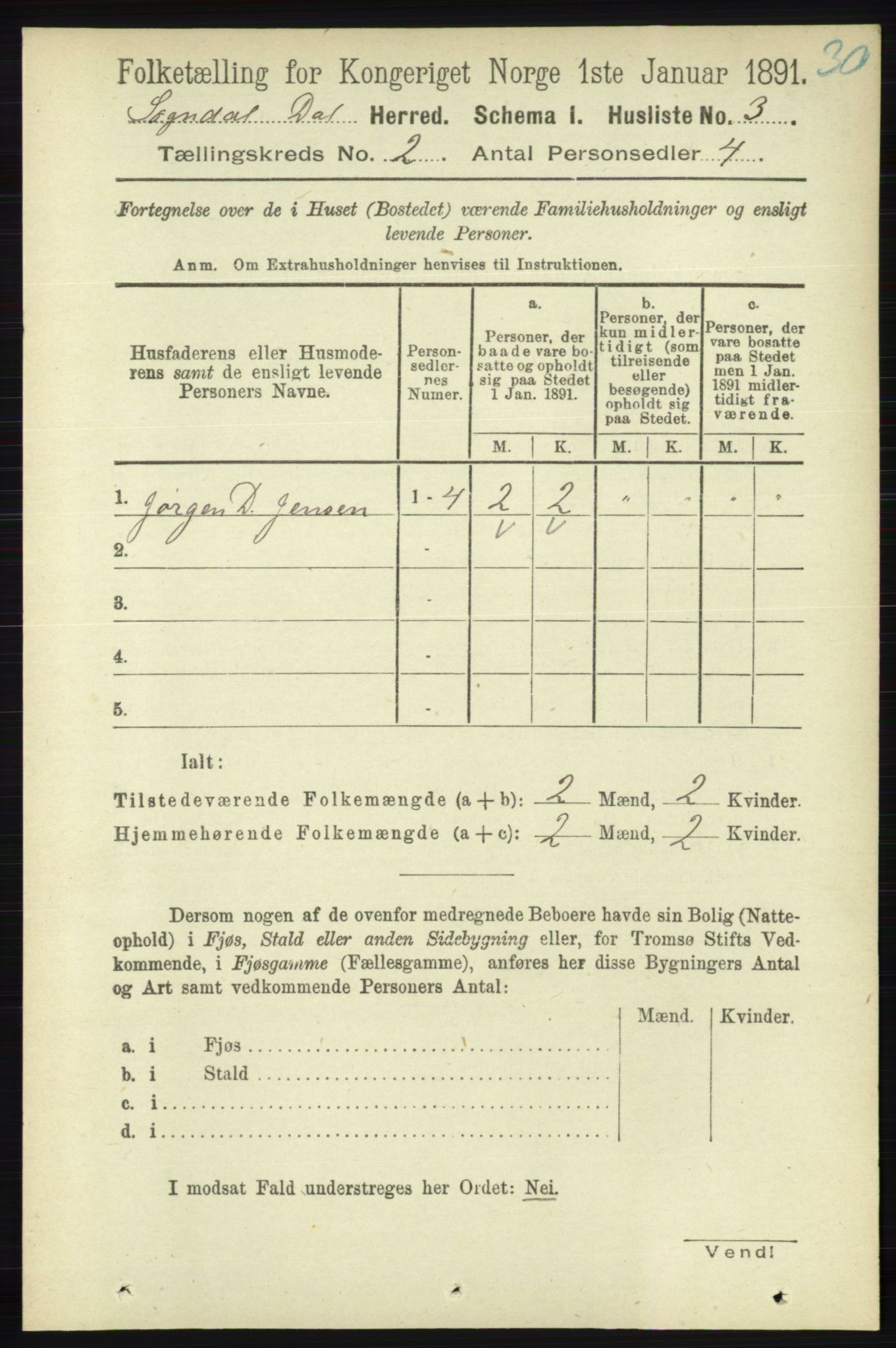 RA, Folketelling 1891 for 1111 Sokndal herred, 1891, s. 427