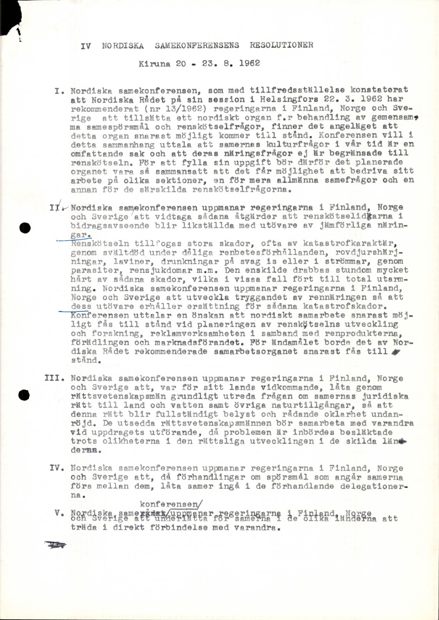 Sámiráđđi / Saami Council, SAMI/PA-1126/X/L0004: Saami Conference IV, 1962
