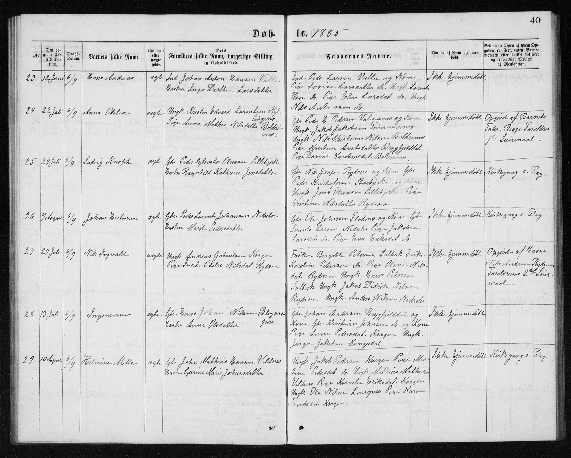 Ministerialprotokoller, klokkerbøker og fødselsregistre - Nordland, AV/SAT-A-1459/826/L0381: Klokkerbok nr. 826C01, 1877-1886, s. 40