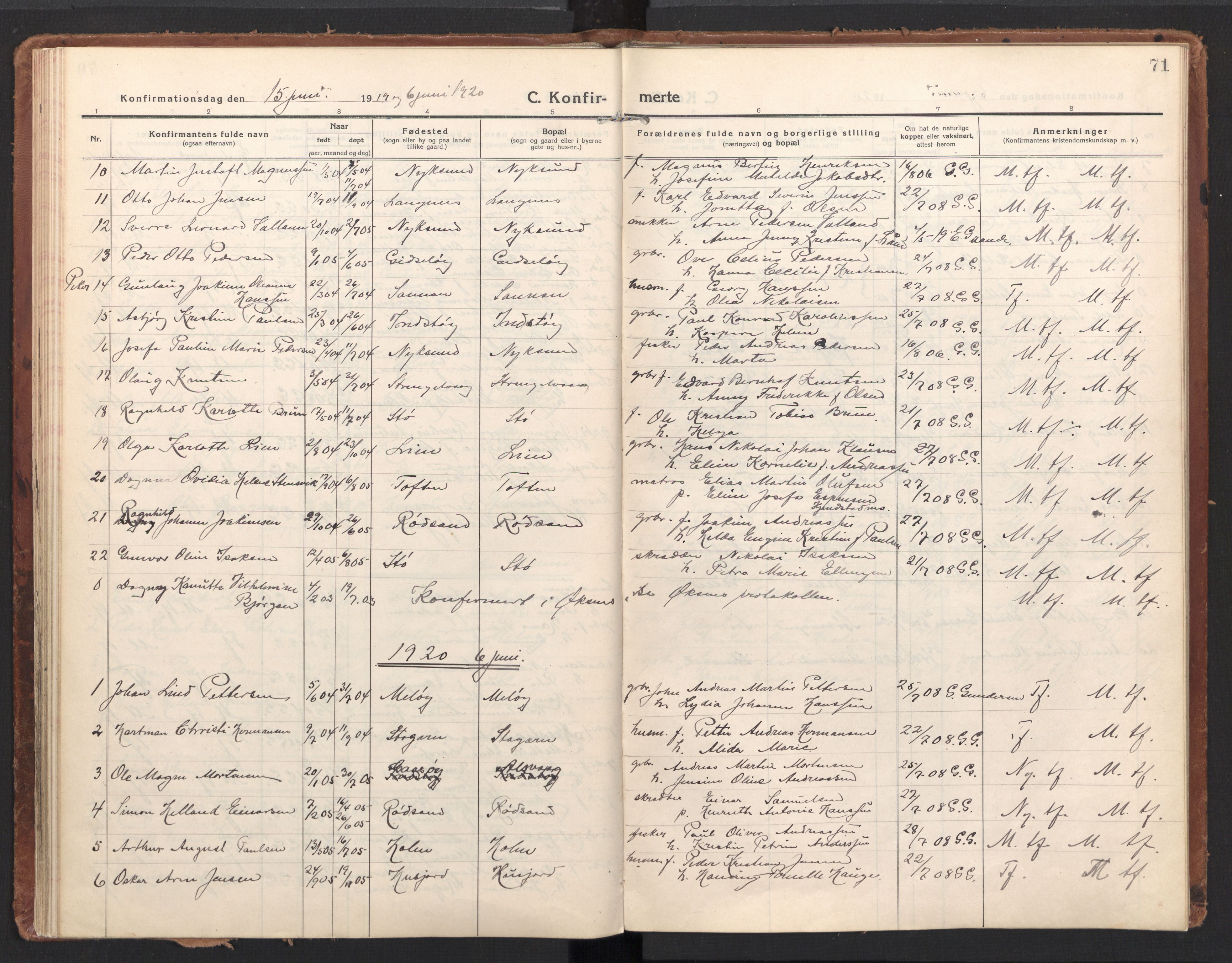 Ministerialprotokoller, klokkerbøker og fødselsregistre - Nordland, AV/SAT-A-1459/894/L1357: Ministerialbok nr. 894A03, 1913-1934, s. 71