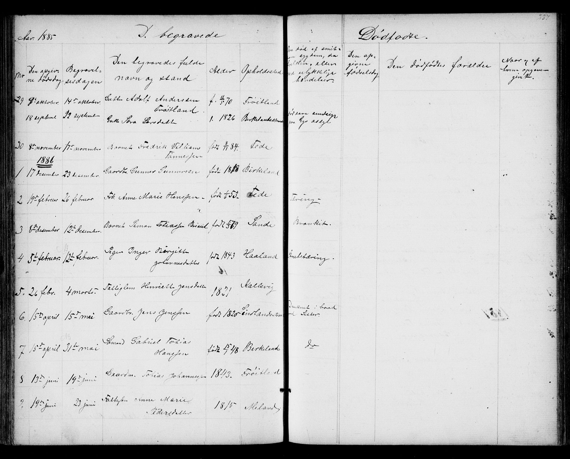 Kvinesdal sokneprestkontor, SAK/1111-0026/F/Fb/Fba/L0003: Klokkerbok nr. B 3, 1858-1893, s. 237