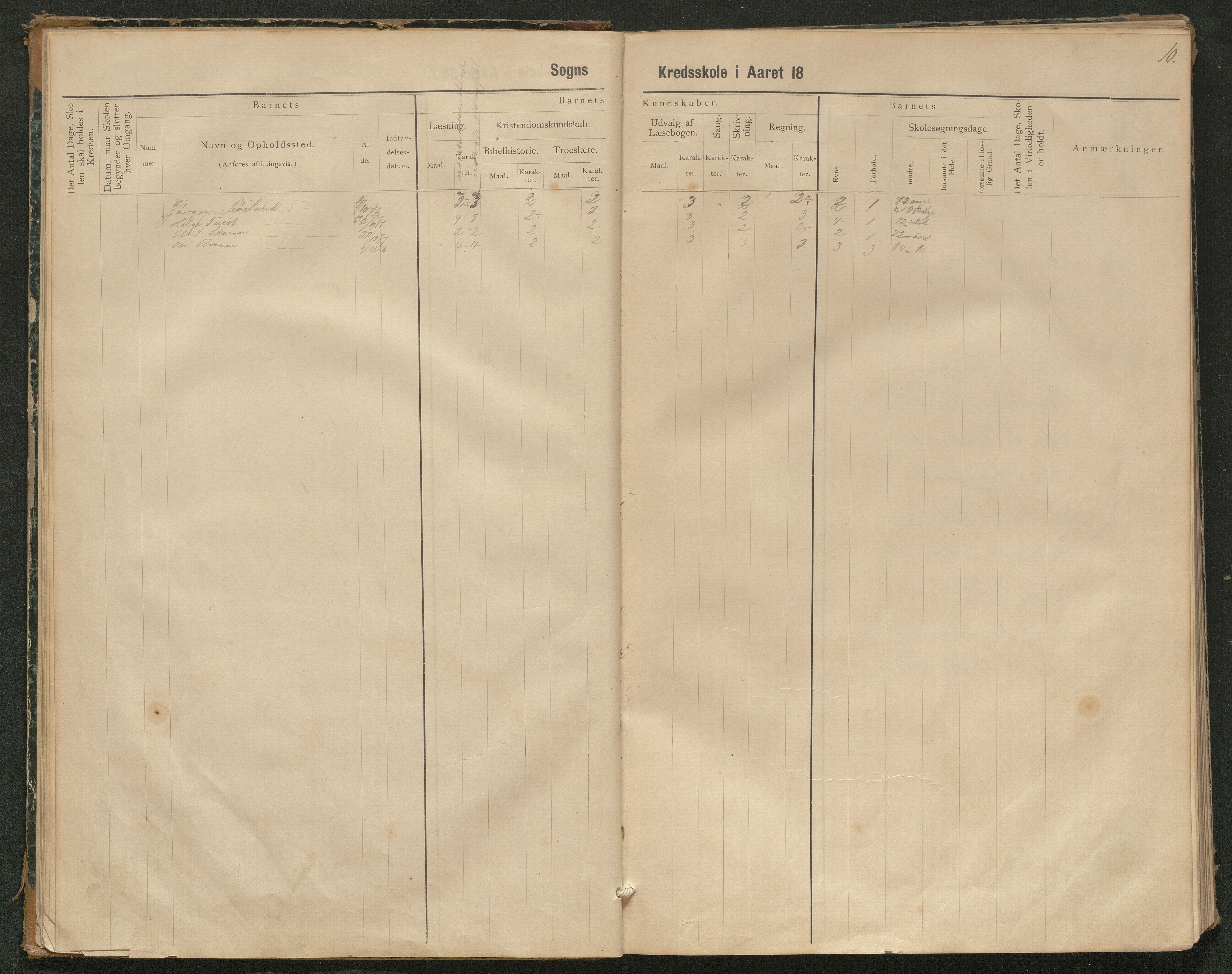 Iveland kommune, De enkelte kretsene/Skolene, AAKS/KA0935-550/A_3/L0002: Skoleprotokoll for Iveland sogns søndre skoledistrikt, 1884-1892, s. 10