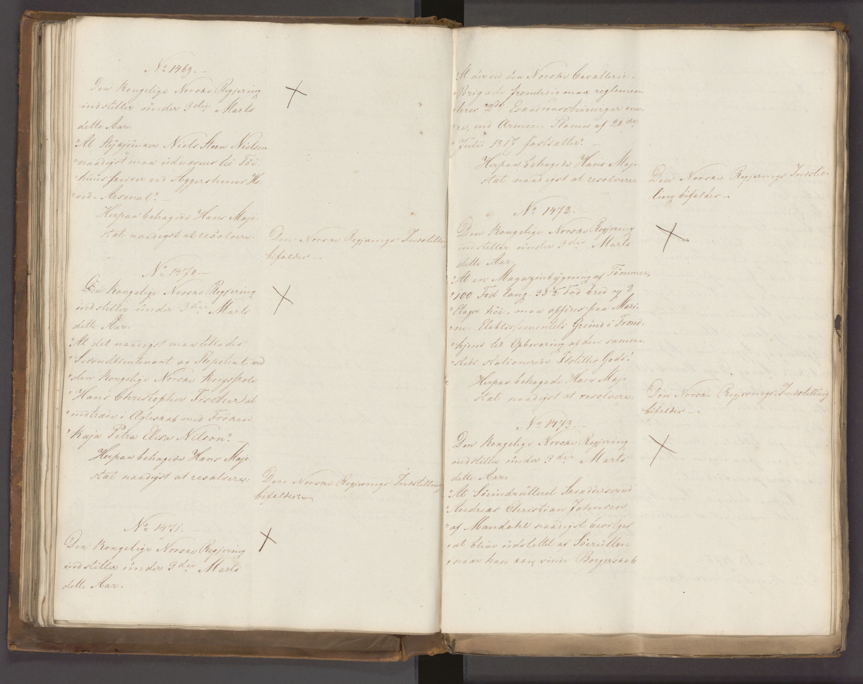 Statsrådssekretariatet, AV/RA-S-1001/A/Ab/L0022: Kgl. res. nr. 1210-1721, 1. halvår, 1826