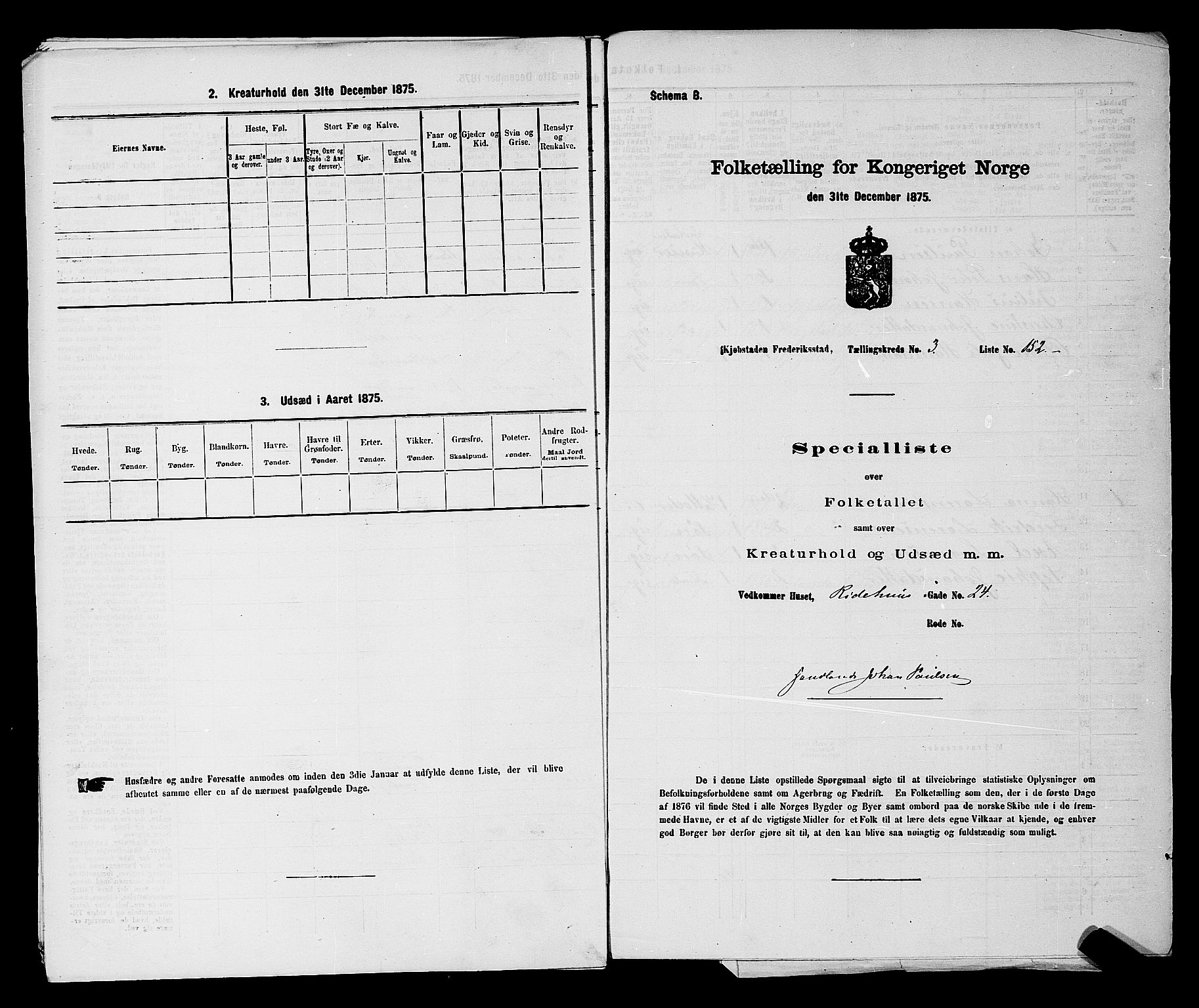 RA, Folketelling 1875 for 0103B Fredrikstad prestegjeld, Fredrikstad kjøpstad, 1875, s. 560