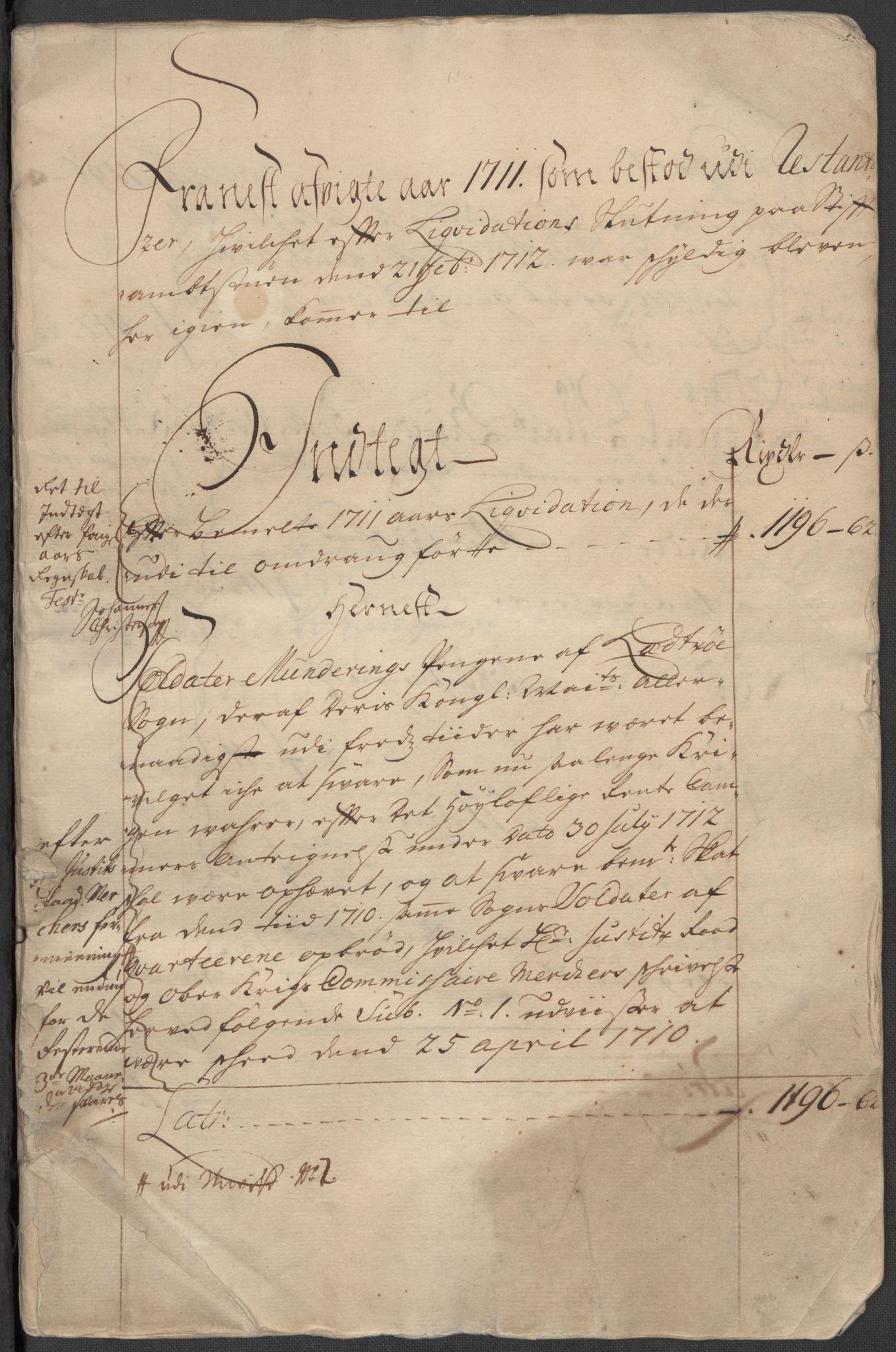 Rentekammeret inntil 1814, Reviderte regnskaper, Fogderegnskap, RA/EA-4092/R17/L1181: Fogderegnskap Gudbrandsdal, 1712, s. 5