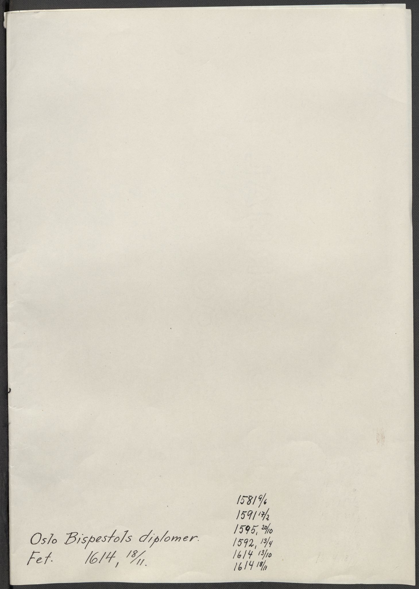 Riksarkivets diplomsamling, AV/RA-EA-5965/F15/L0008: Prestearkiv - Akershus, 1581-1619, s. 75