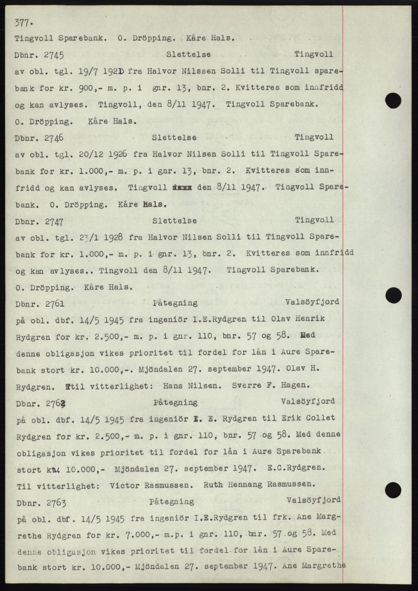 Nordmøre sorenskriveri, SAT/A-4132/1/2/2Ca: Pantebok nr. C82b, 1946-1951, Dagboknr: 2745/1947