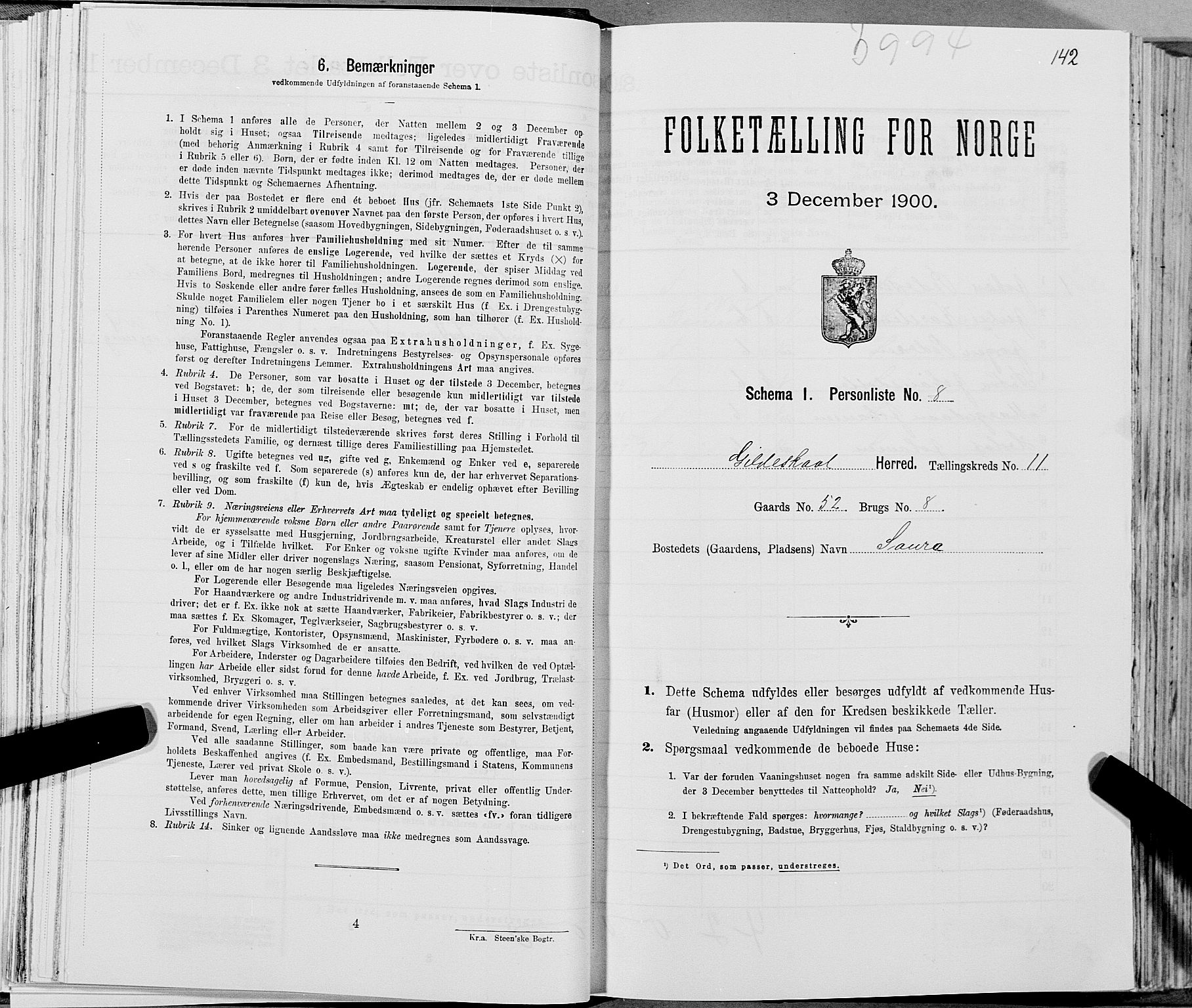 SAT, Folketelling 1900 for 1838 Gildeskål herred, 1900, s. 1125