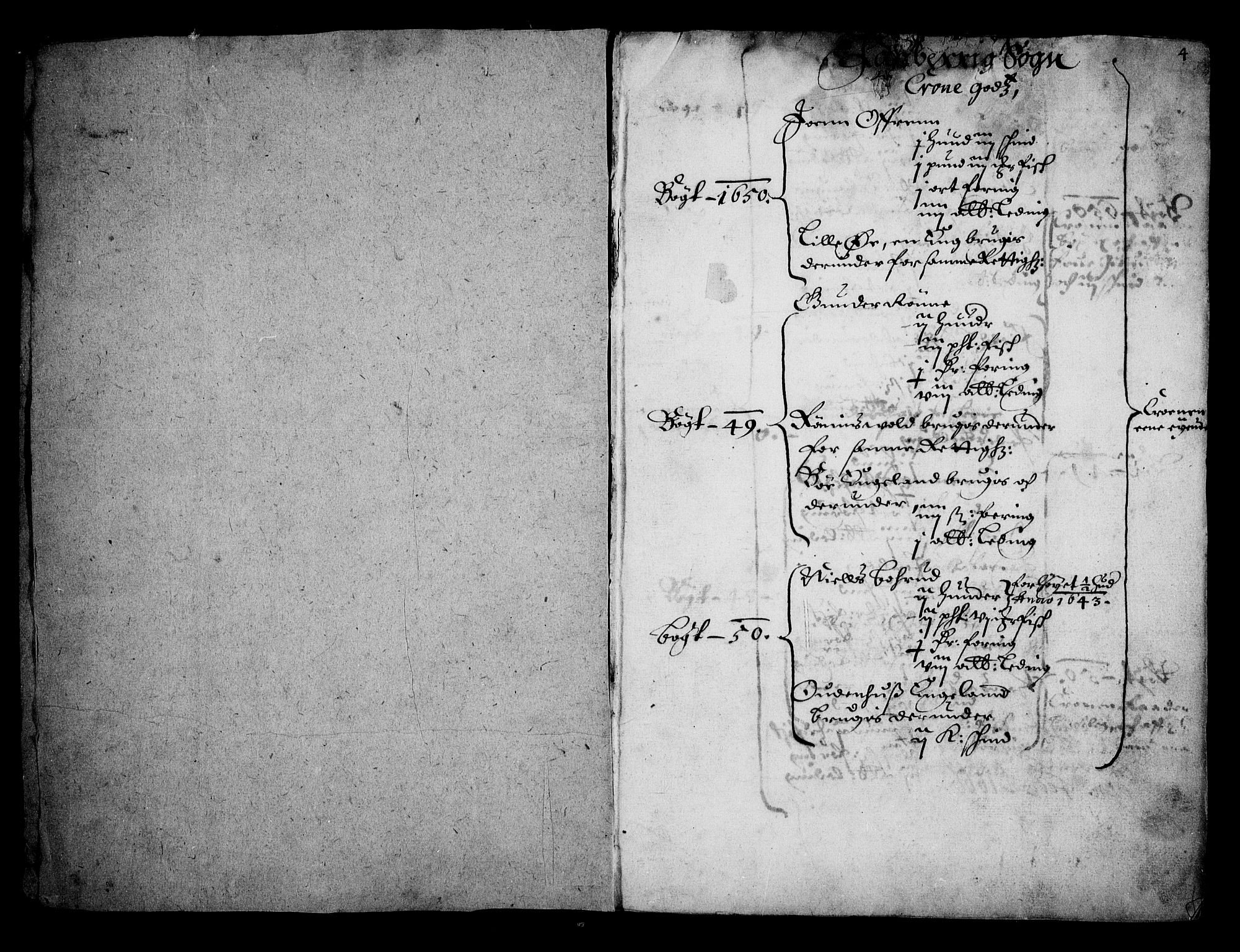 Rentekammeret inntil 1814, Realistisk ordnet avdeling, RA/EA-4070/N/Na/L0001: [XI f]: Akershus stifts jordebok, 1652, s. 4a