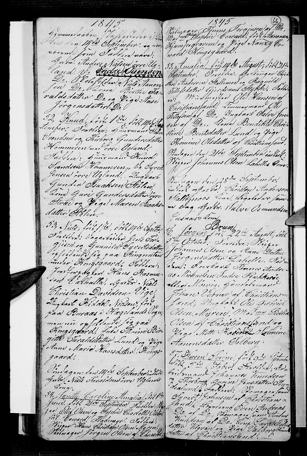Oddernes sokneprestkontor, AV/SAK-1111-0033/F/Fb/Fba/L0004: Klokkerbok nr. B 4, 1837-1846, s. 66