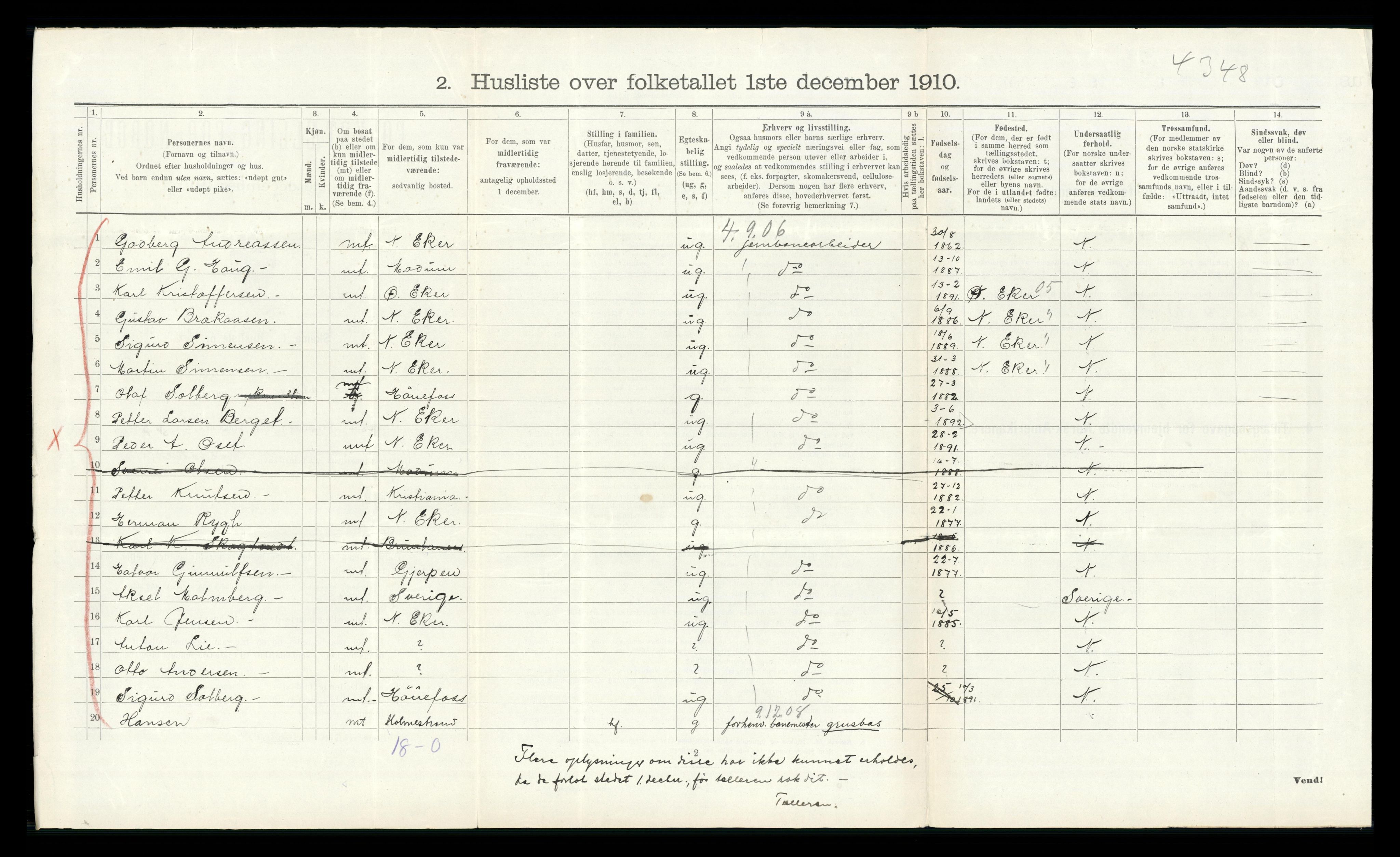 RA, Folketelling 1910 for 0614 Ådal herred, 1910, s. 172