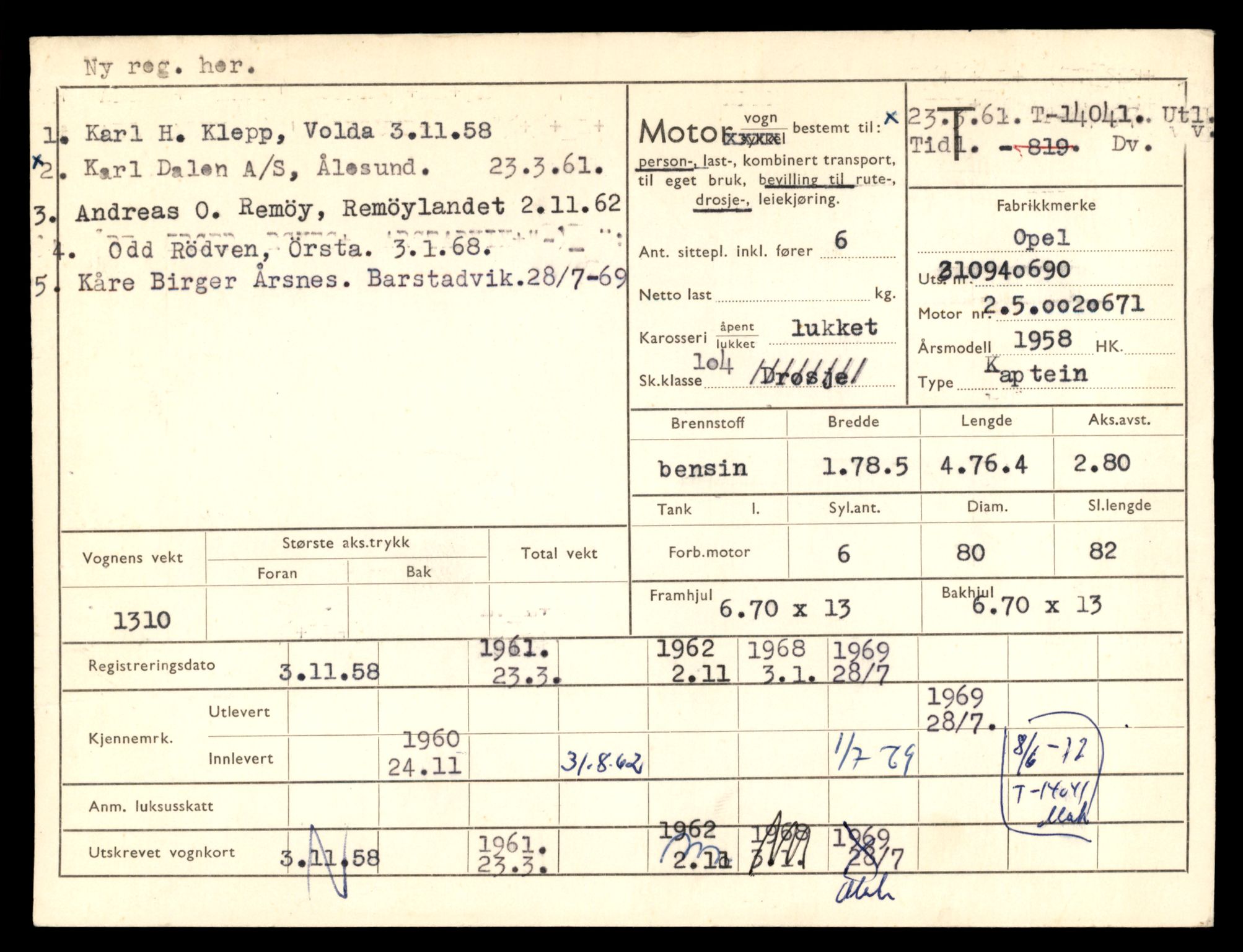 Møre og Romsdal vegkontor - Ålesund trafikkstasjon, AV/SAT-A-4099/F/Fe/L0042: Registreringskort for kjøretøy T 13906 - T 14079, 1927-1998, s. 2209