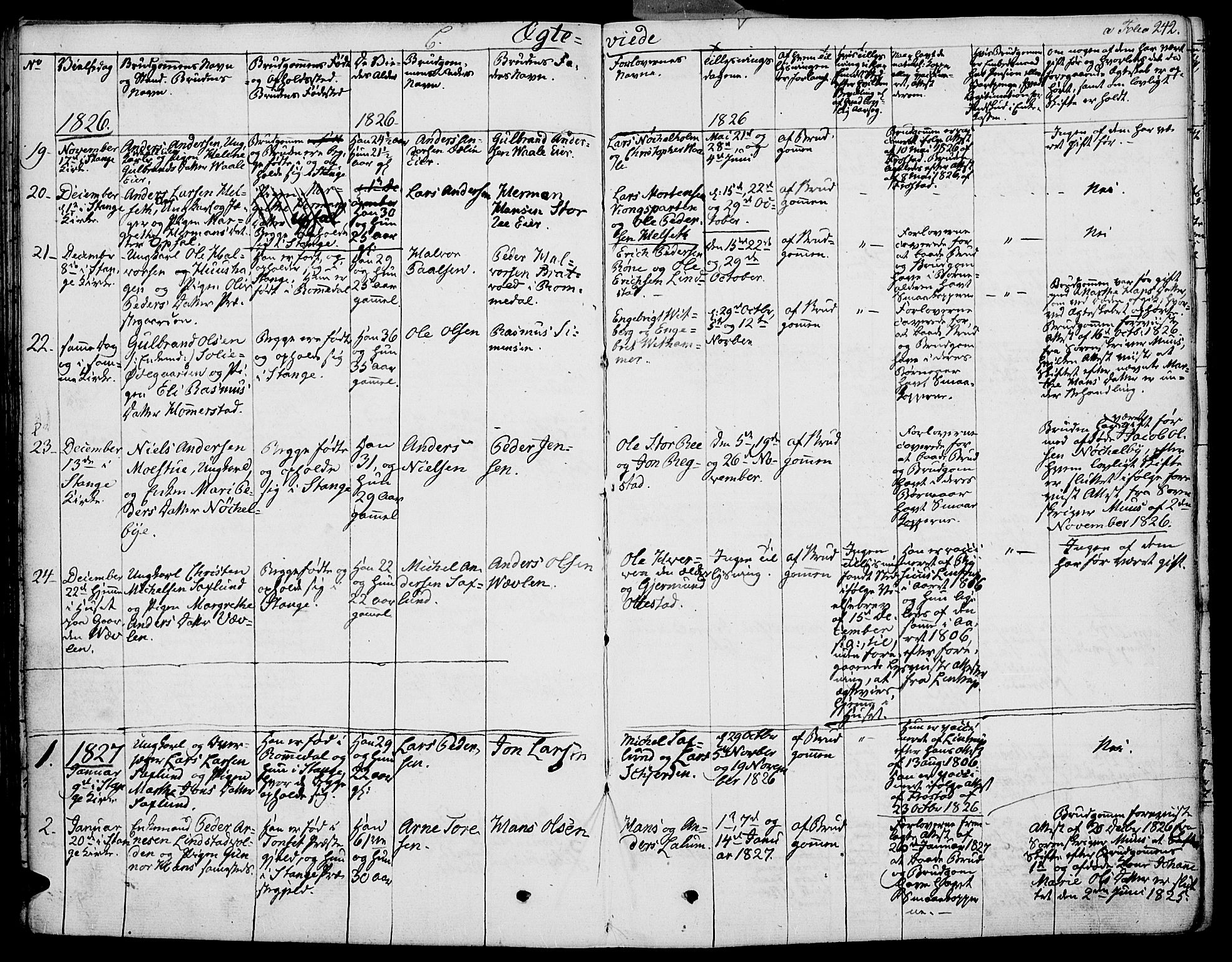 Stange prestekontor, AV/SAH-PREST-002/K/L0009: Ministerialbok nr. 9, 1826-1835, s. 242