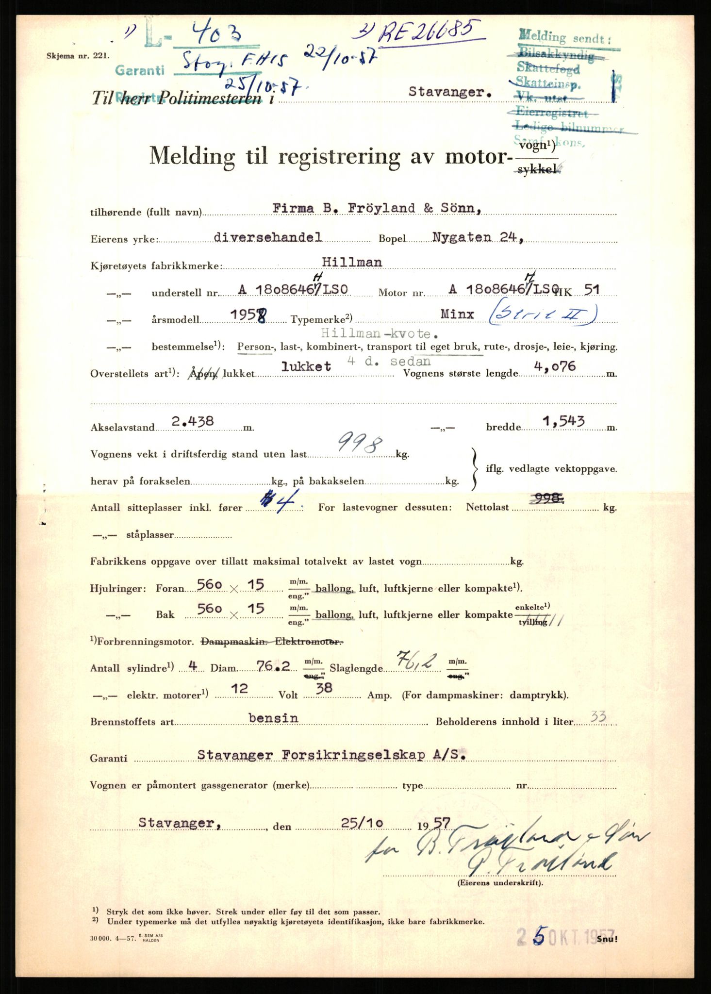 Stavanger trafikkstasjon, AV/SAST-A-101942/0/F/L0002: L-350 - L-699, 1930-1971, s. 293