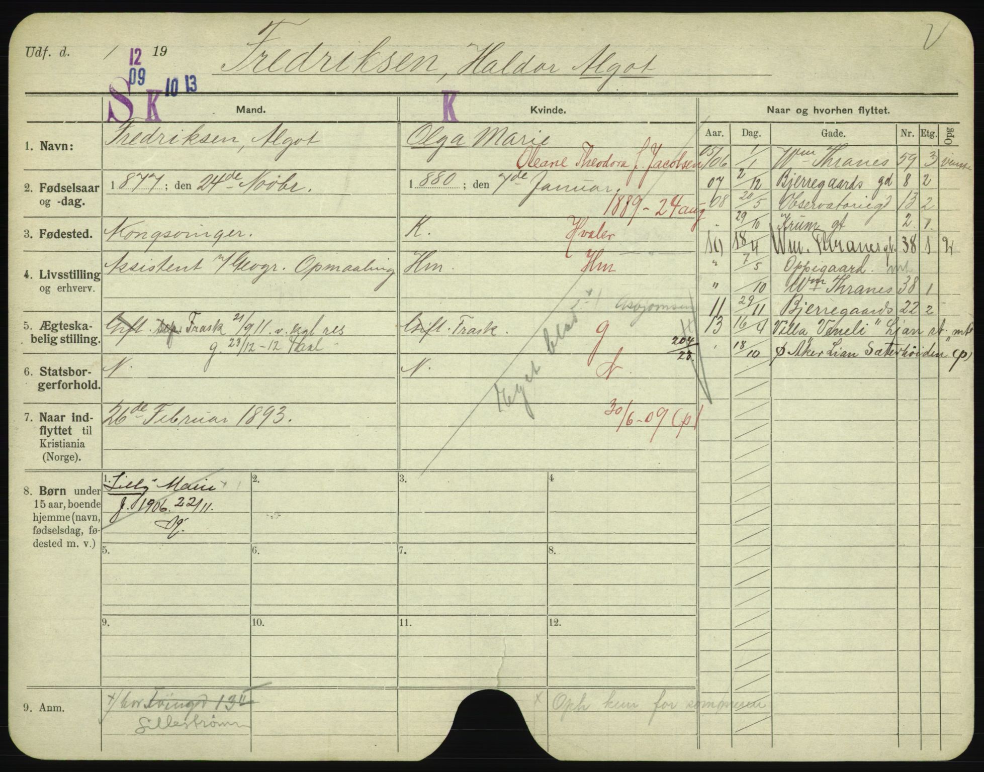 Oslo folkeregister, Registerkort, AV/SAO-A-11715/F/Fa/Fac/L0003: Menn, 1906-1914, s. 256a