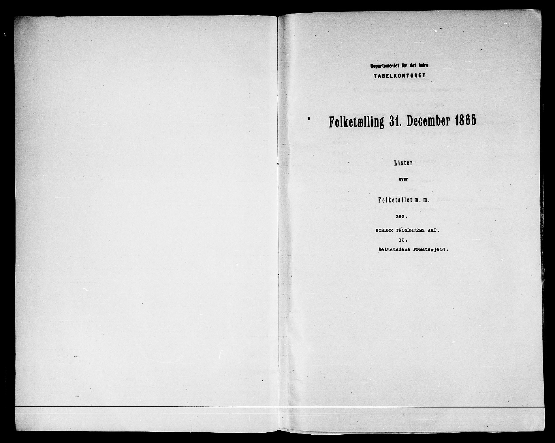 RA, Folketelling 1865 for 1727P Beitstad prestegjeld, 1865, s. 3