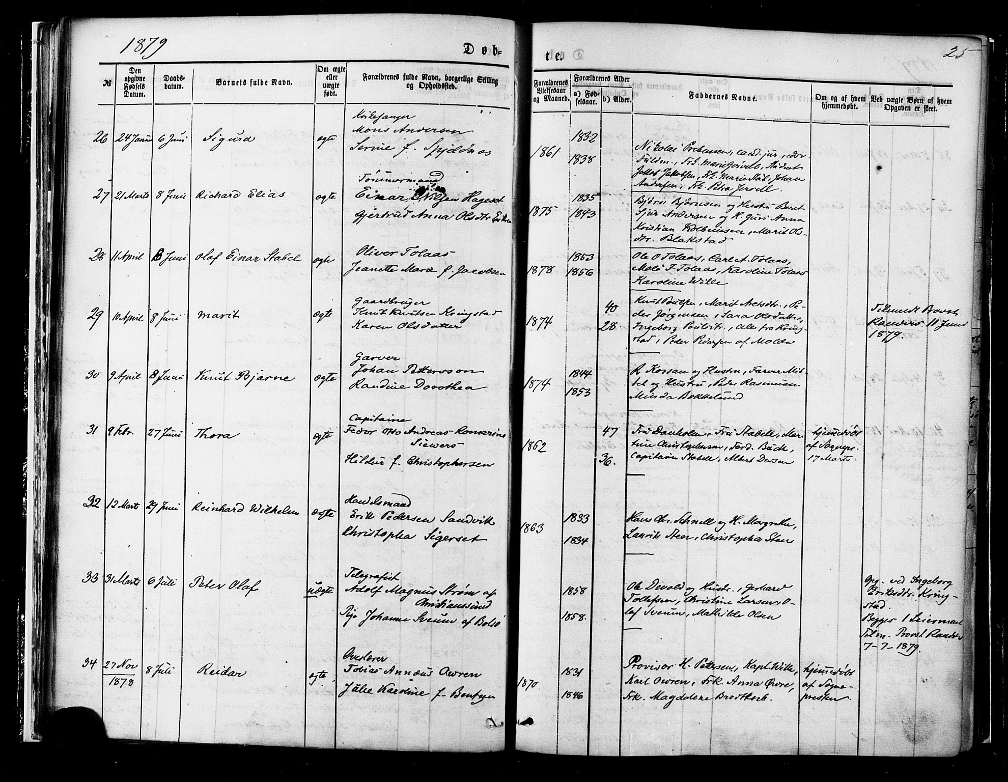 Ministerialprotokoller, klokkerbøker og fødselsregistre - Møre og Romsdal, AV/SAT-A-1454/558/L0691: Ministerialbok nr. 558A05, 1873-1886, s. 25