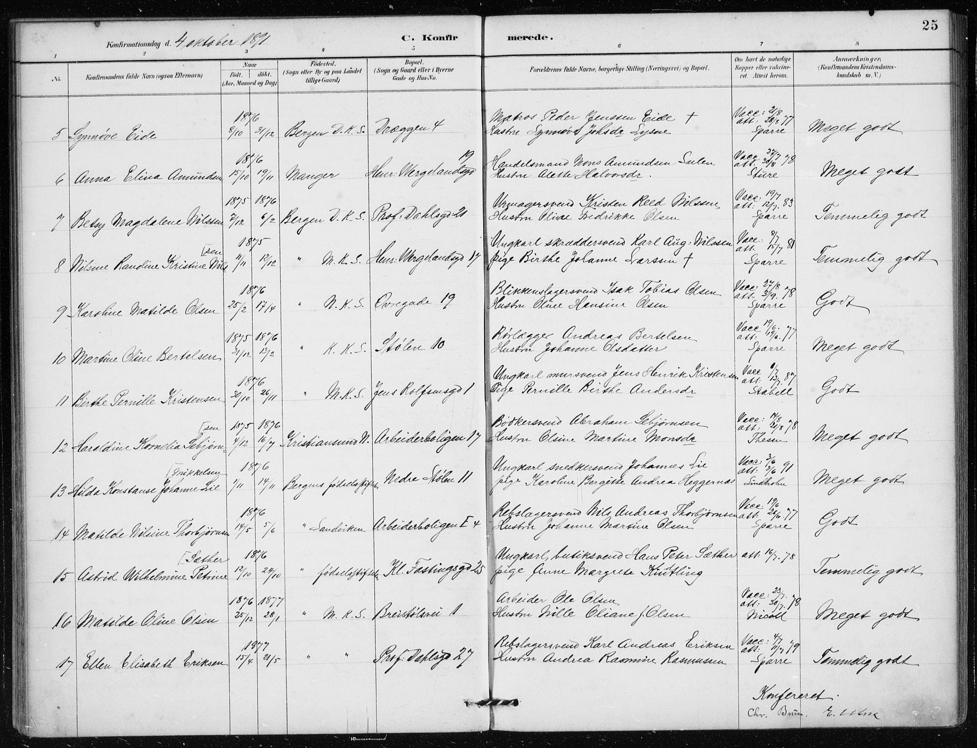 Mariakirken Sokneprestembete, AV/SAB-A-76901/H/Haa/L0013: Ministerialbok nr. C 1, 1889-1900, s. 25
