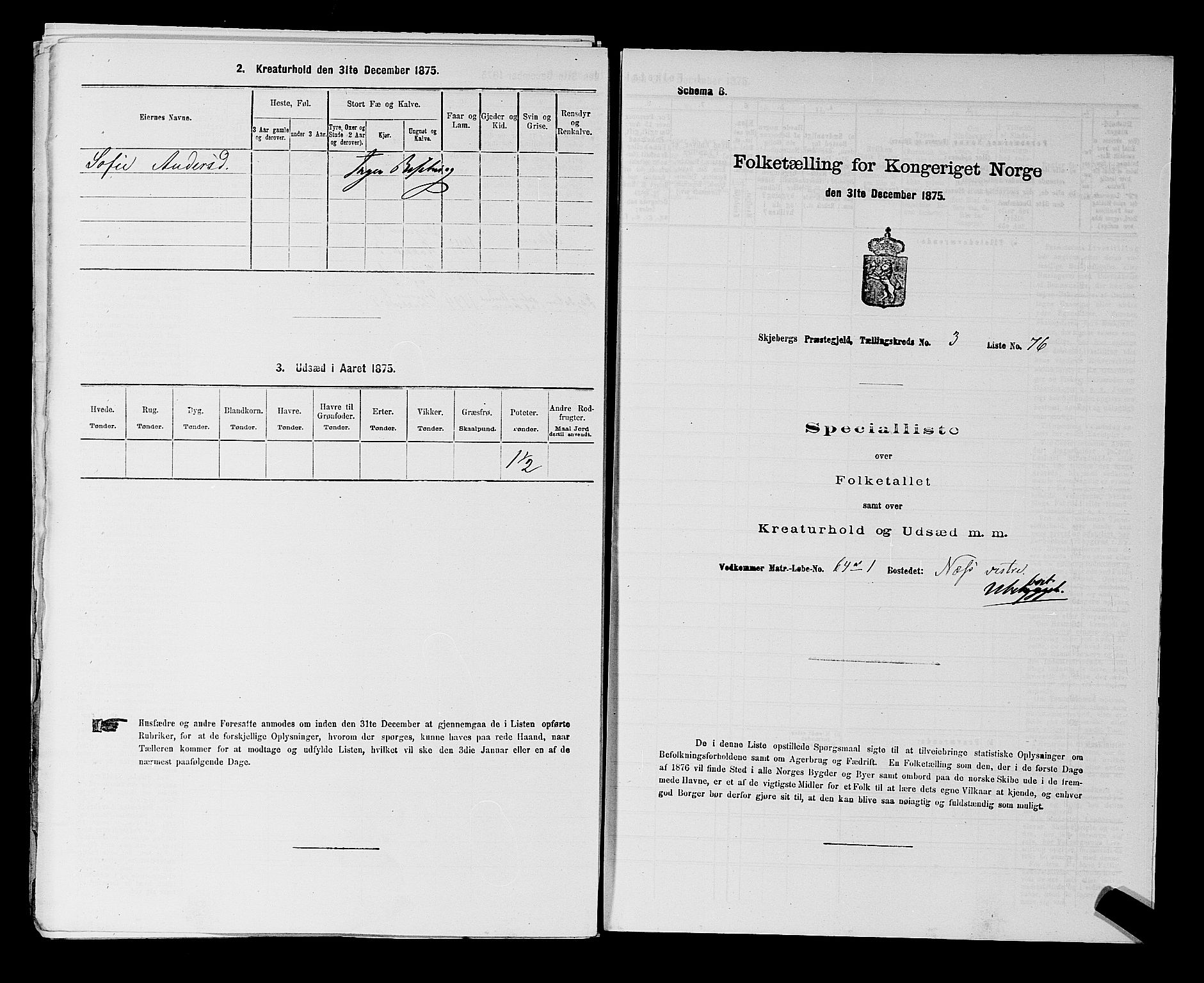 RA, Folketelling 1875 for 0115P Skjeberg prestegjeld, 1875, s. 703