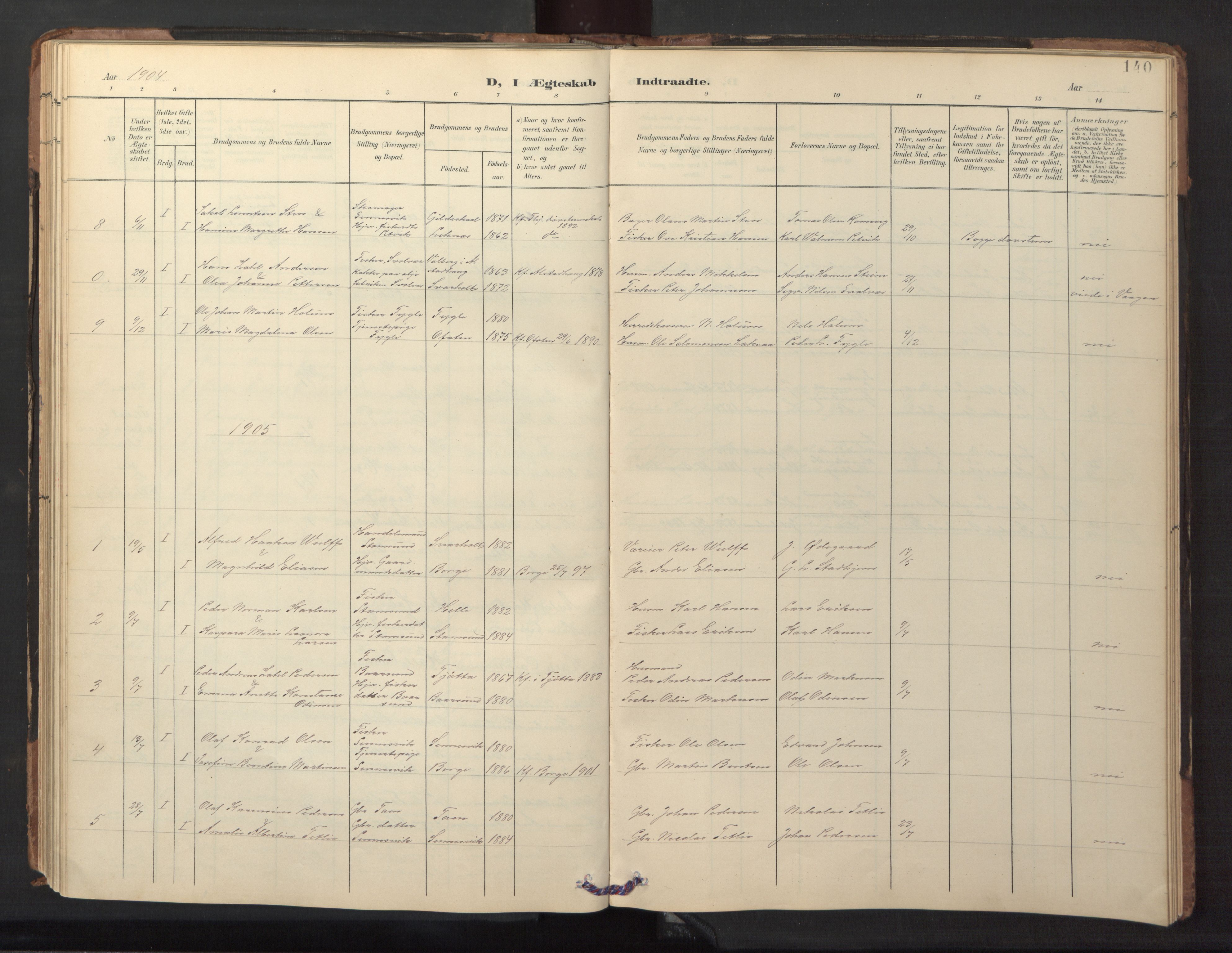 Ministerialprotokoller, klokkerbøker og fødselsregistre - Nordland, SAT/A-1459/882/L1185: Klokkerbok nr. 882C03, 1898-1910, s. 140